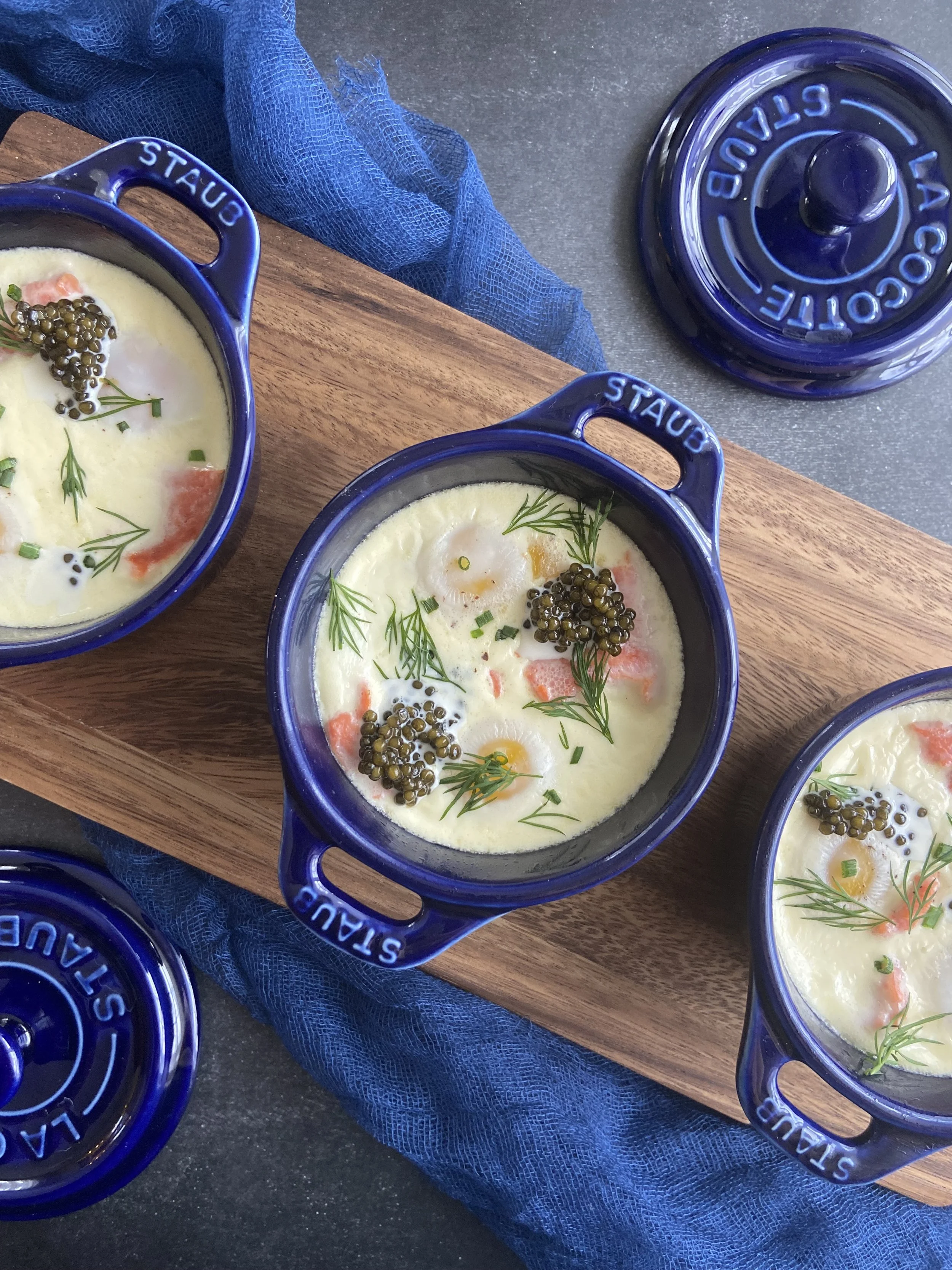 Eggs En Cocotte with Smoked Salmon and Caviar — Tsar Nicoulai Caviar