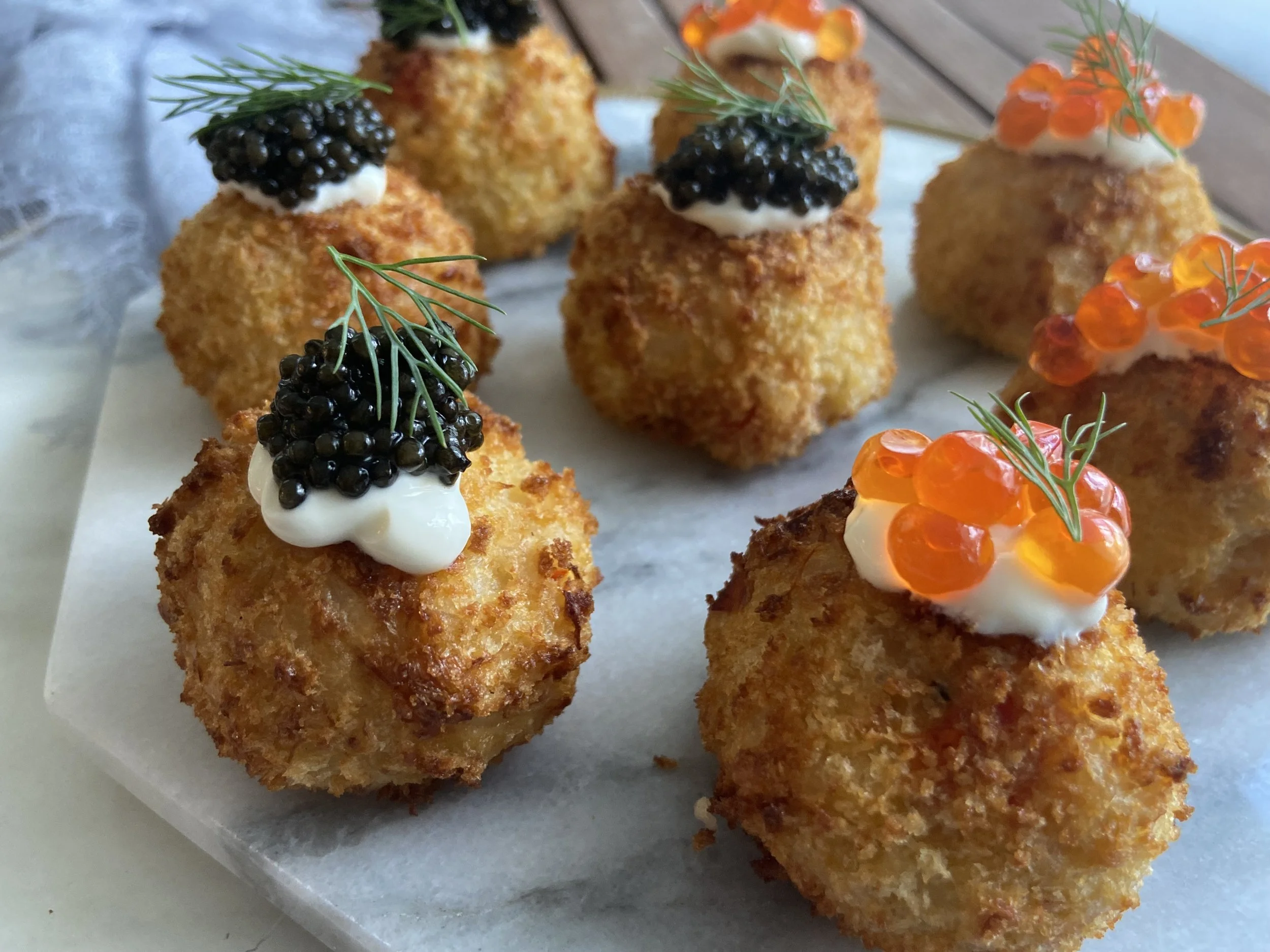 CRAB ARANCINI WITH TSAR NICOULAI CAVIAR AND ROE — Tsar Nicoulai Caviar