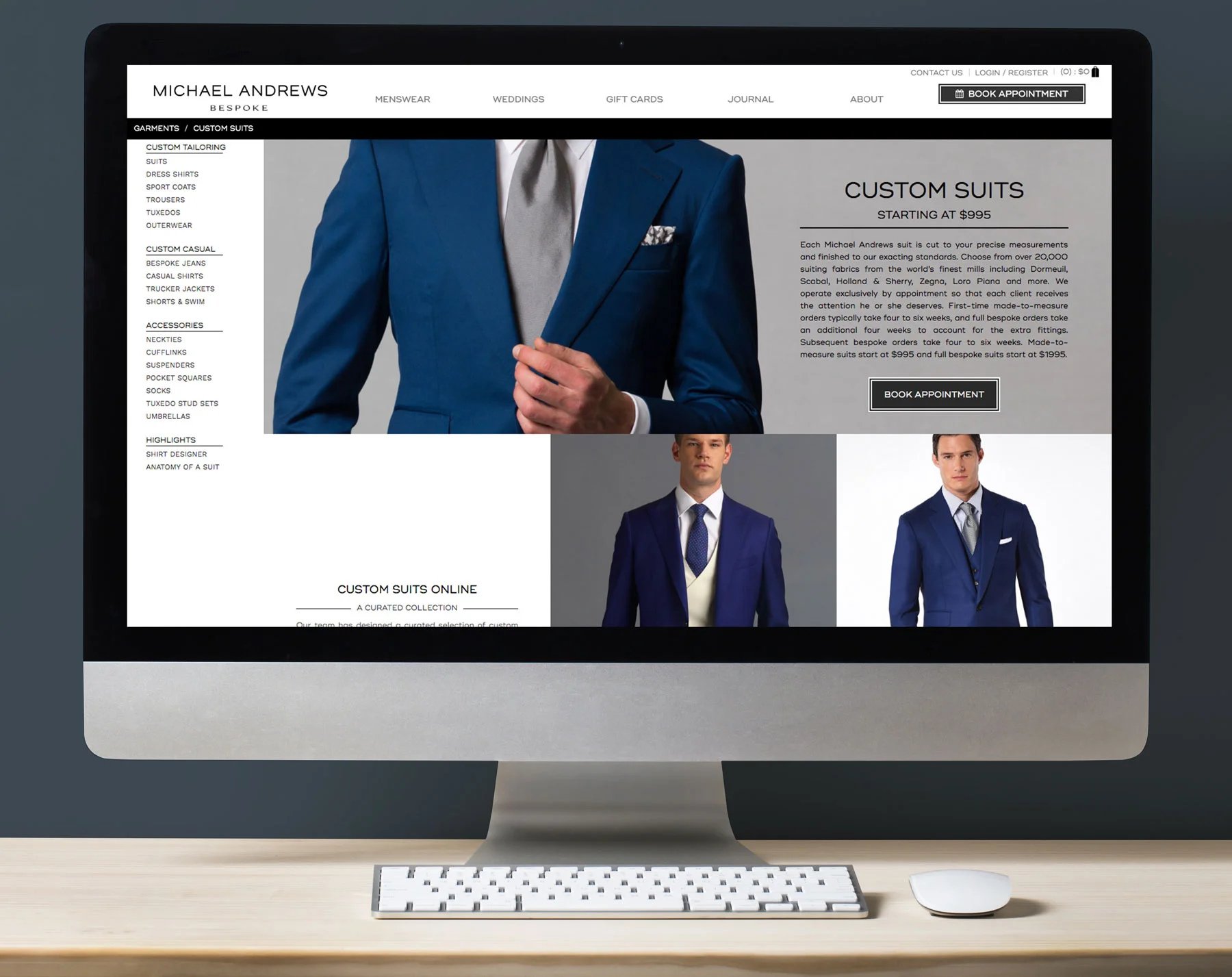 Create a more user friendly shopping experience while showcasing the luxuriousness of the brand.