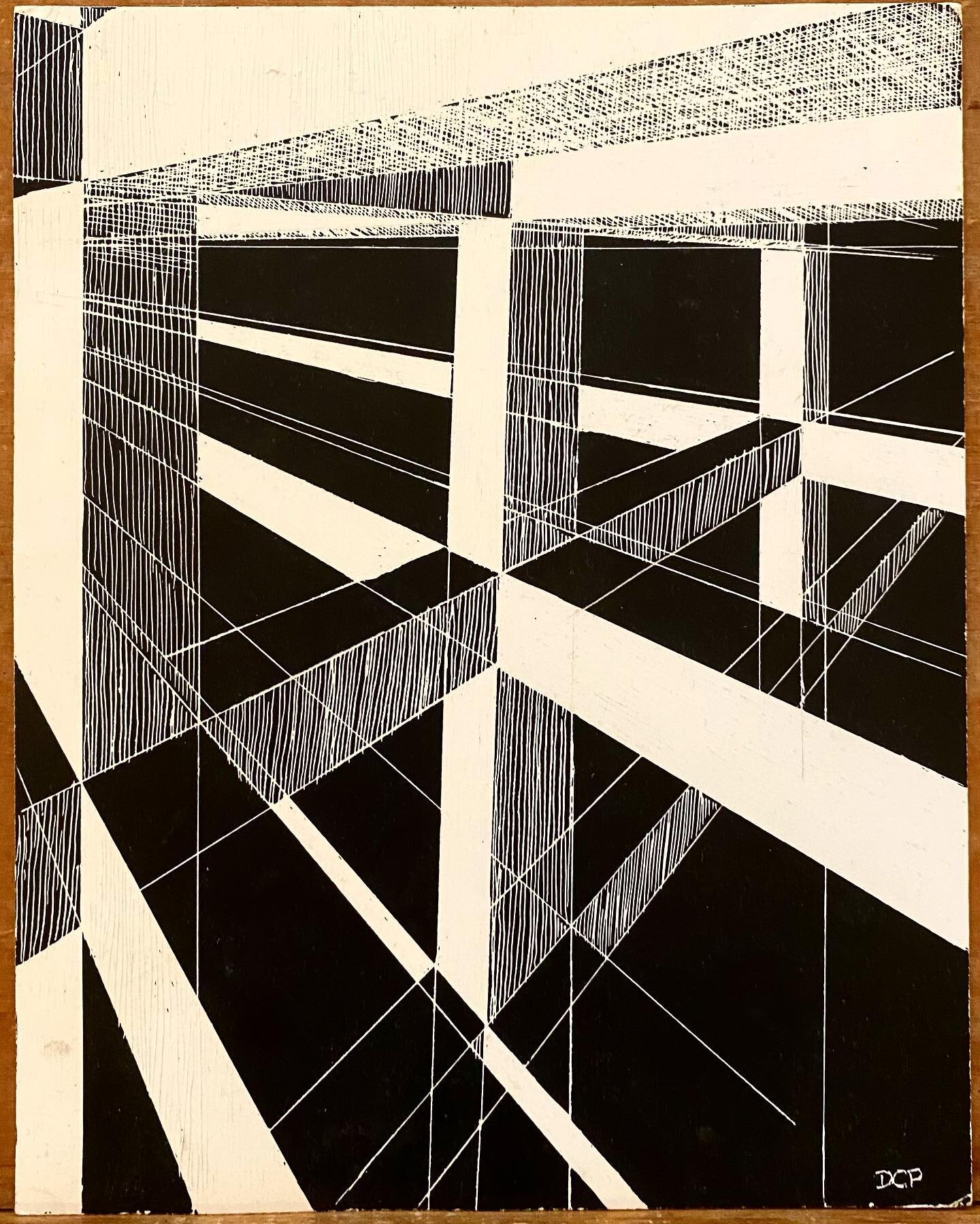 An experiment in perspective with this #scratchart piece. I found this in a folder recently. It&rsquo;s a little project I did in while in highschool but still love how it came out.
.
.
#blackandwhite #perspective #scratchartist #lineart #linework #c
