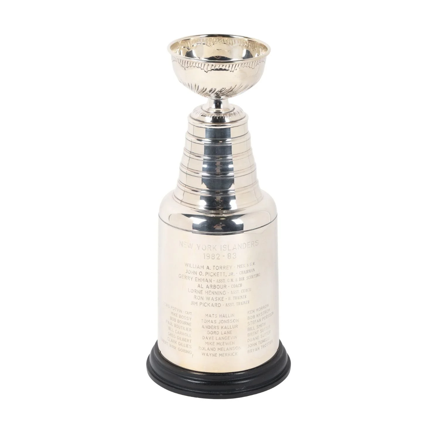 Hockey great Stefan Persson’s player-issued Stanley Cup trophy commemorating the 1982–83 NHL championship season (CA$14,160).
