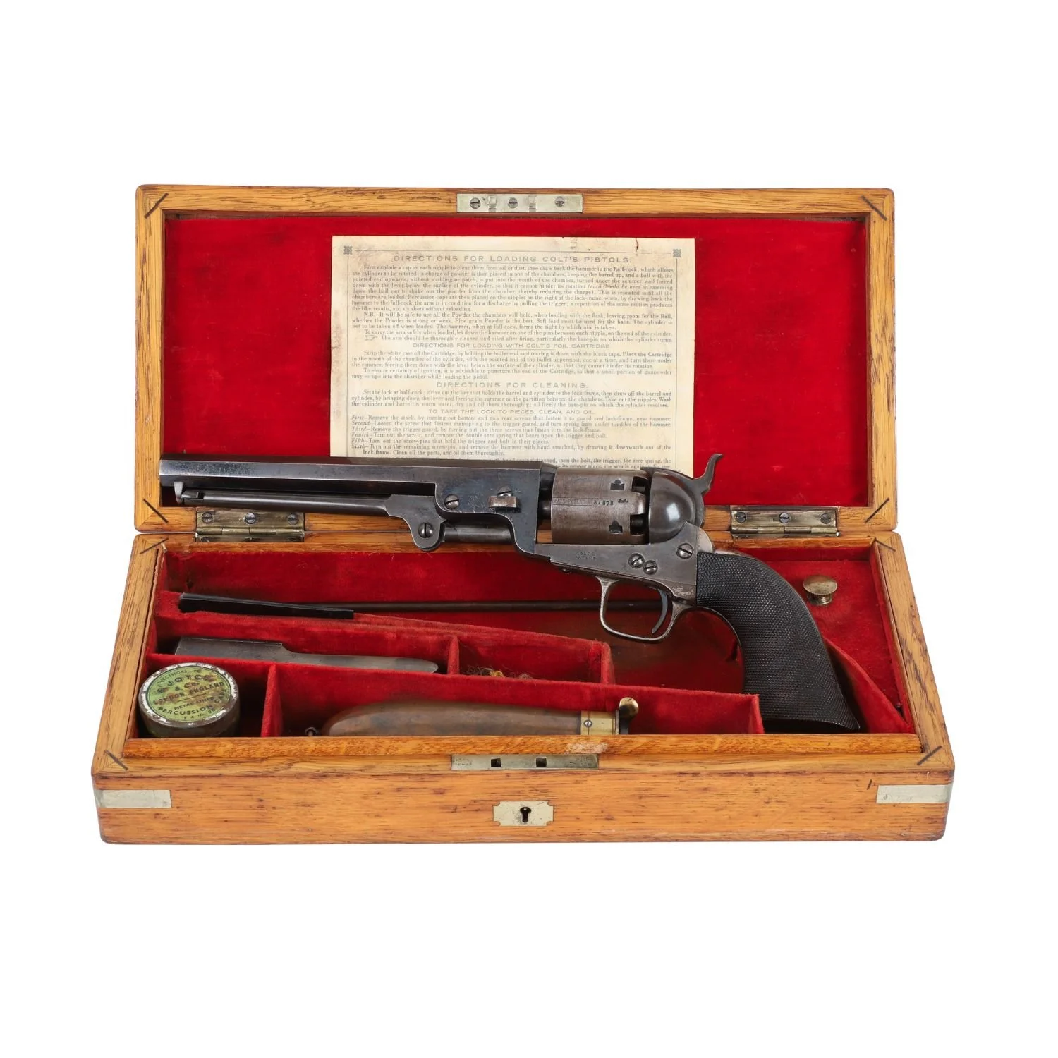 Documented, cased and inscribed Colt Model 1851 Navy revolver presented to Lt. Alfred E. Rykert of the Prince of Wales’ Royal Canadian Regiment. Estimate: CA$16,000-$20,000.