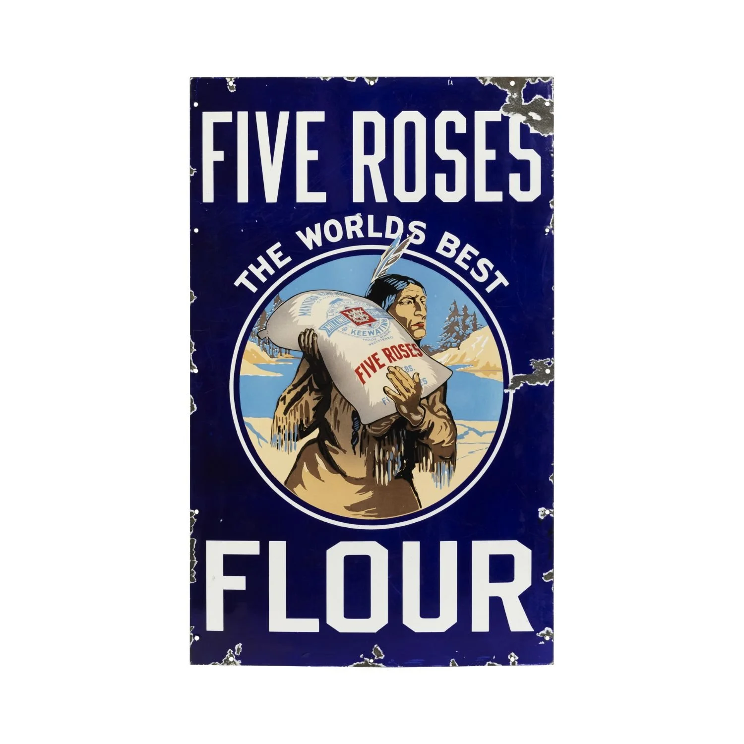 1920s Five Roses Flour (“The World’s Best Flour”) single-sided porcelain sign (CA$24,780).