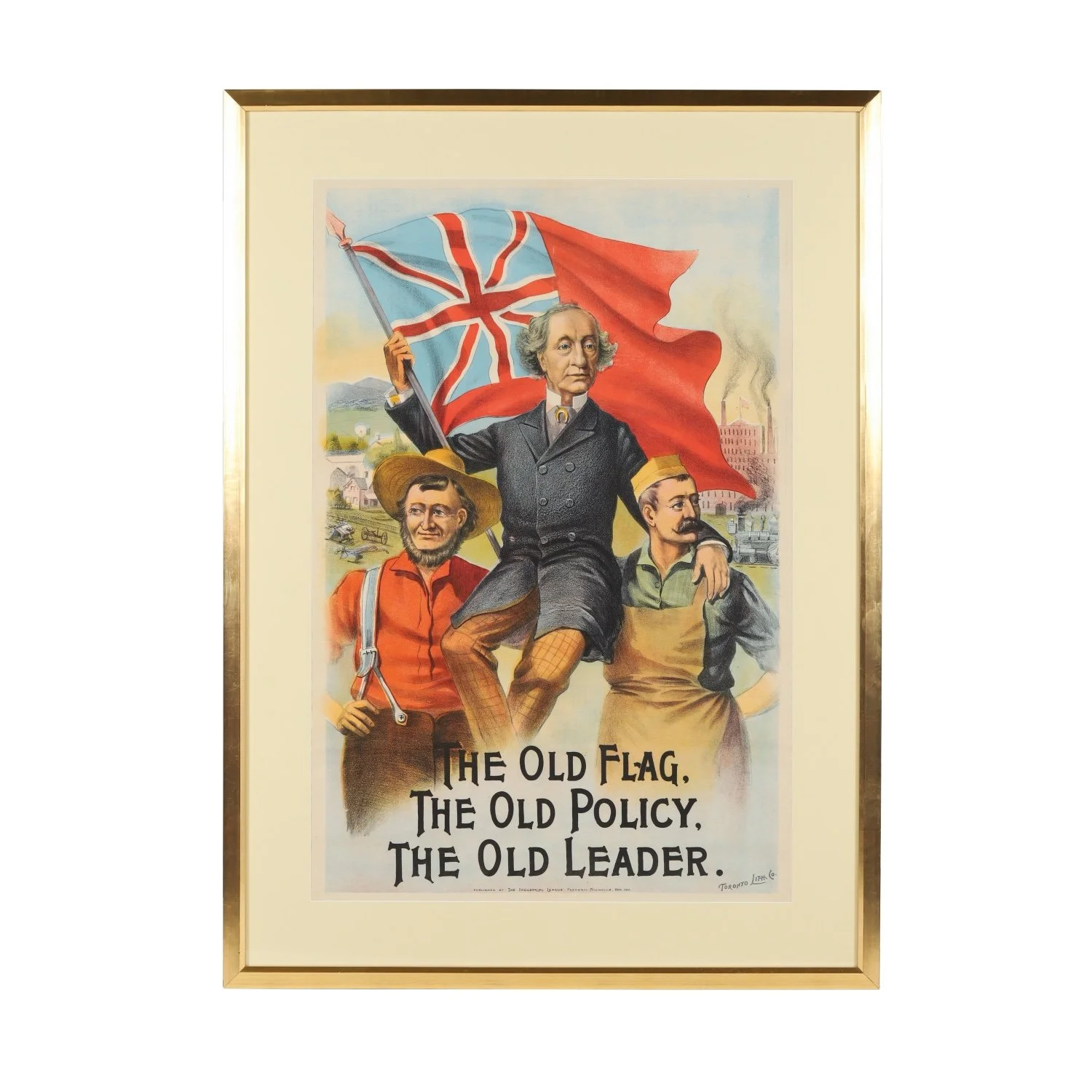 Circa 1891 Conservative Party of Canada poster lithograph, encouraging voters to reelect Sir John A. Macdonald (1815-1891) Prime Minister, 39 ¾ inches by 26 ¼ inches (est. CA$3,500-$5,000).