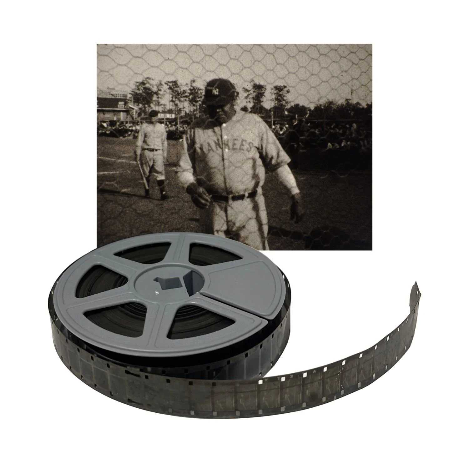 Actual 16mm film footage of a 1929 pre-season baseball game played between the New York Yankees and the St. Louis Cardinals in Florida, featuring Ruth and Gehrig (CA$15,340).