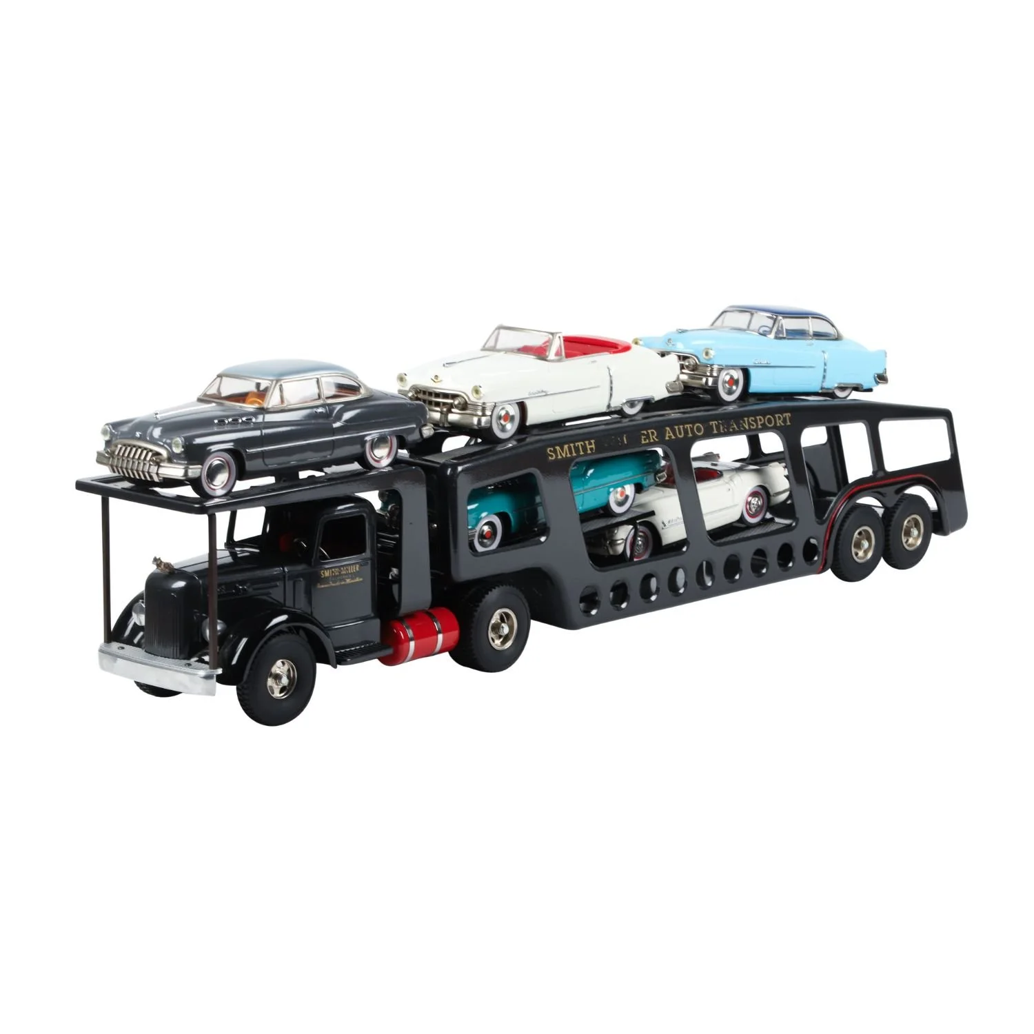 Fred Thompson Smith-Miller limited edition Mack L-Series tractor trailer, 169/175 produced; complete with period-correct cars (est. CA$2,500–$3,000).