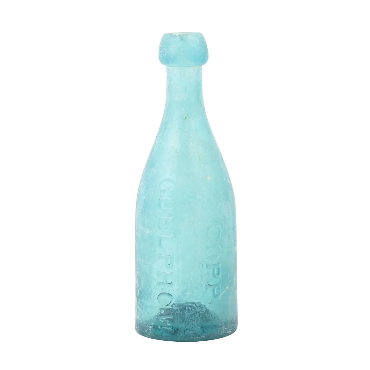 Copp, Guelph C.W. Soda: Canadian, circa 1860, extremely rare iron-pontiled bottle; sold for CA$3,327.