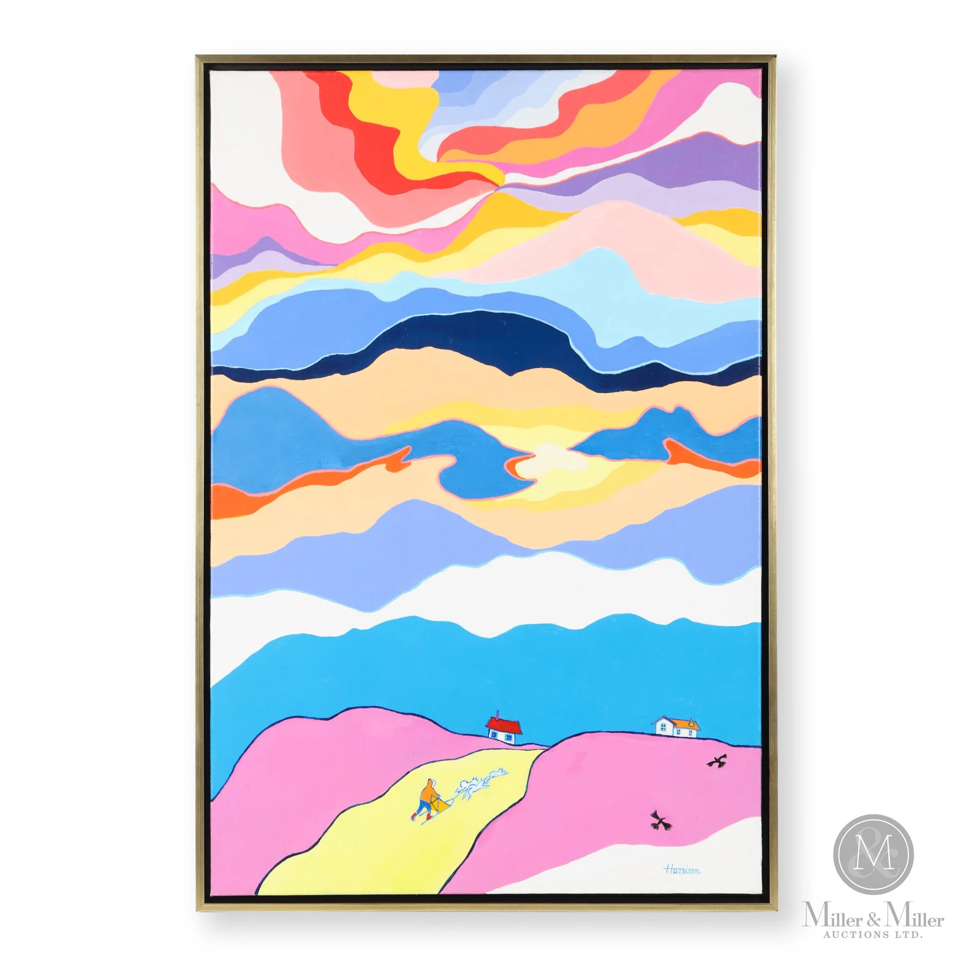 Dawson City Evening by Ted Harrison<br><b>SOLD: $17,700</B>