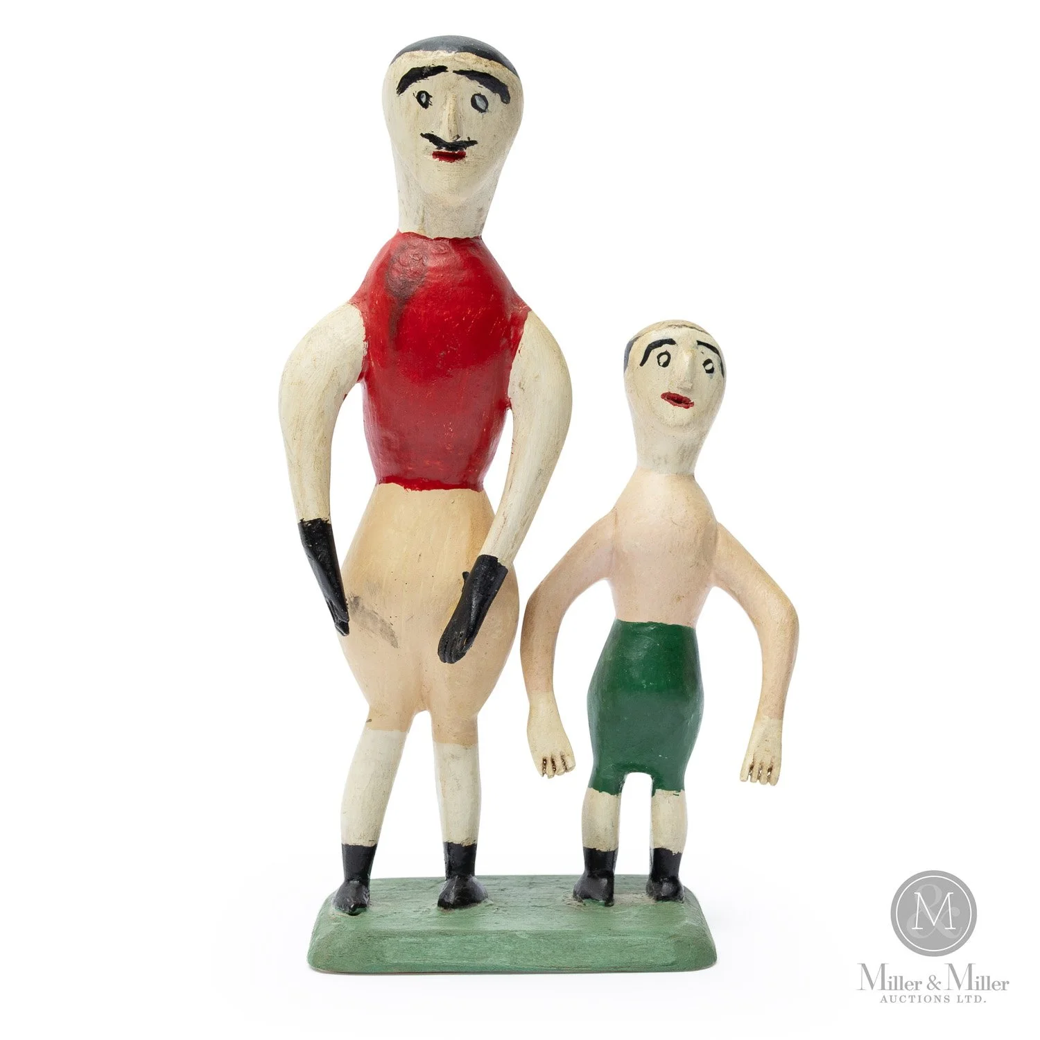 Man & Boy on Base by Charlie Tanner<br><b>SOLD: $3,025</B>