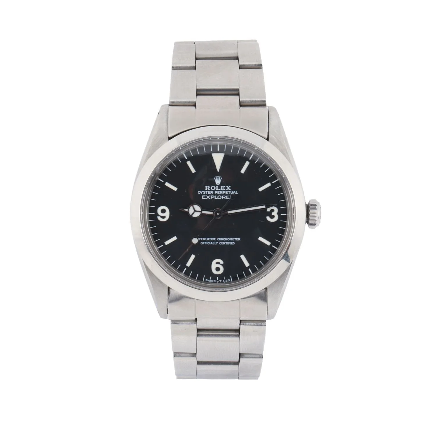 Rolex Ref. 1016 Explorer, circa 1984/85, with classic matte black 3-6-9 dial and acrylic crystal. (CA$18,150)