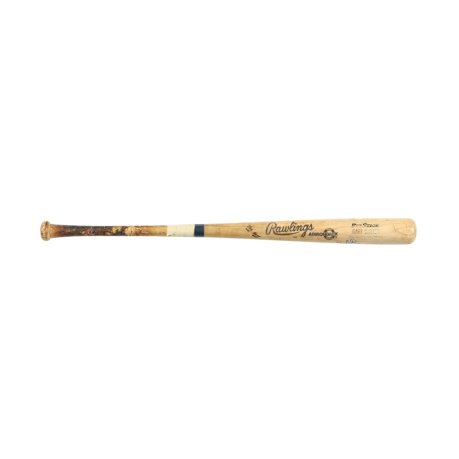 1988 Gary Carter game-used and signed bat with strong use characteristics. Estimate: CA$2,000–$3,000.