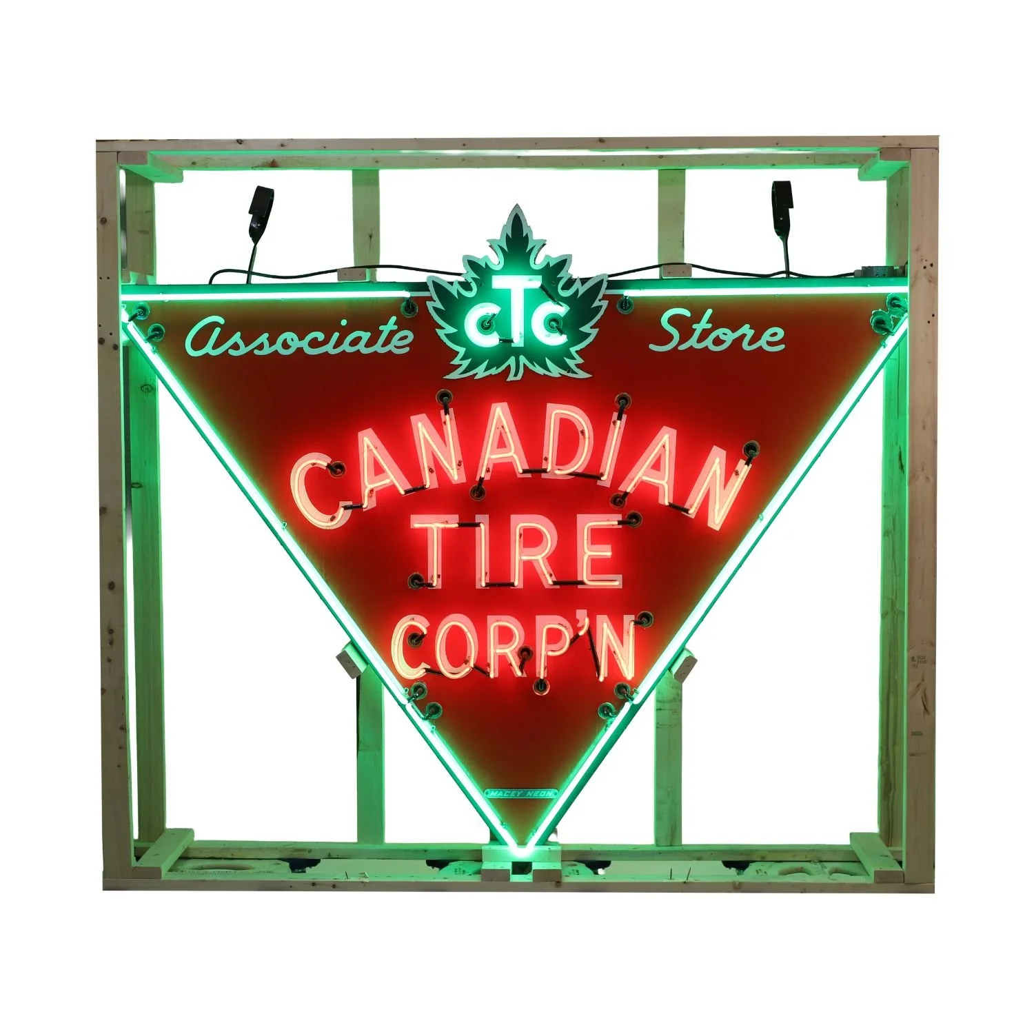 Canadian Tire Corp’n Associate Store porcelain neon sign with iconic inverted triangle logo. Estimate: CA$60,000–$90,000.