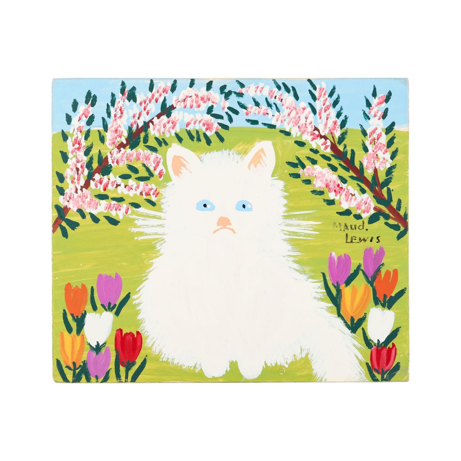 Maud Lewis, White Cat - Rare serial image featuring Maud Lewis's famous white cat "Fluffy"; sold for CA$45,375.