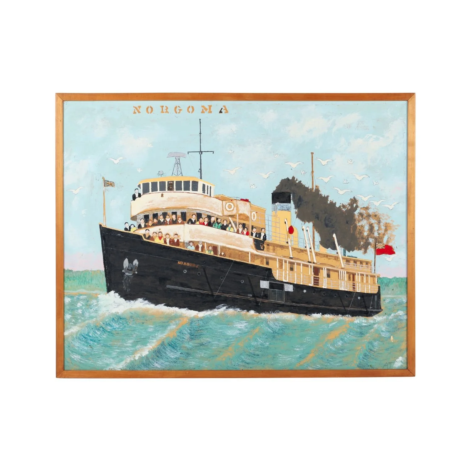 Angus Trudeau, Norgoma - Historic Great Lakes passenger vessel depicted in Trudeau's nostalgic documentary style; CA$13,310.