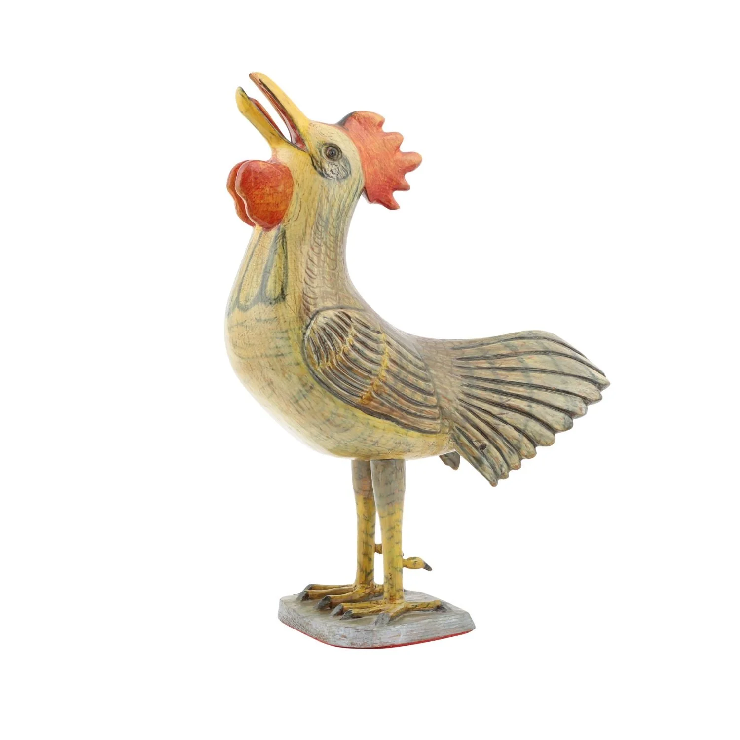 Yvon Côté, Rooster - Expressive painted wood carving full of energy and personality; sold for CA$12,100.