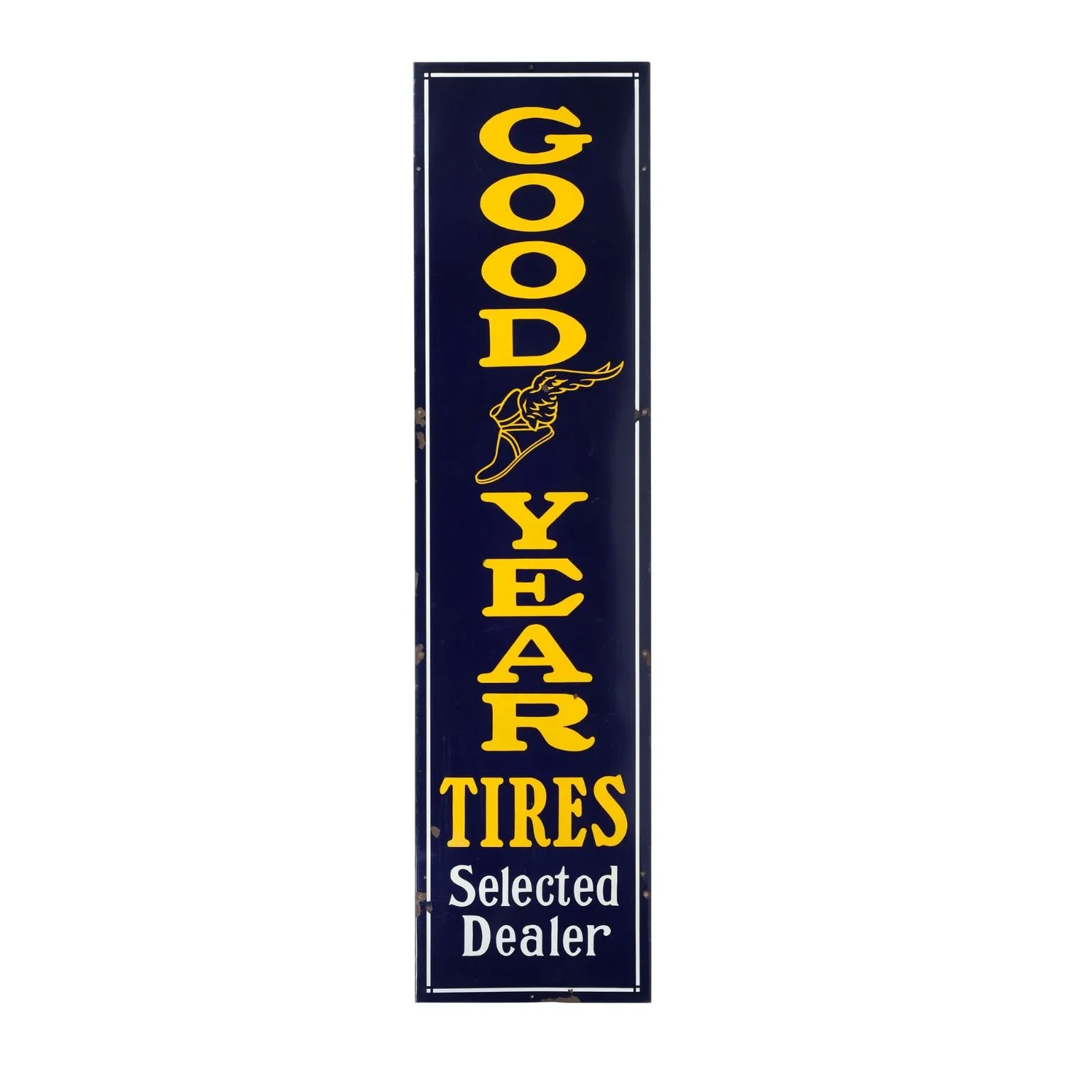 Large 1935-1939 Canadian porcelain Goodyear sign, graded 8.5 and authenticated (CA$5,748).