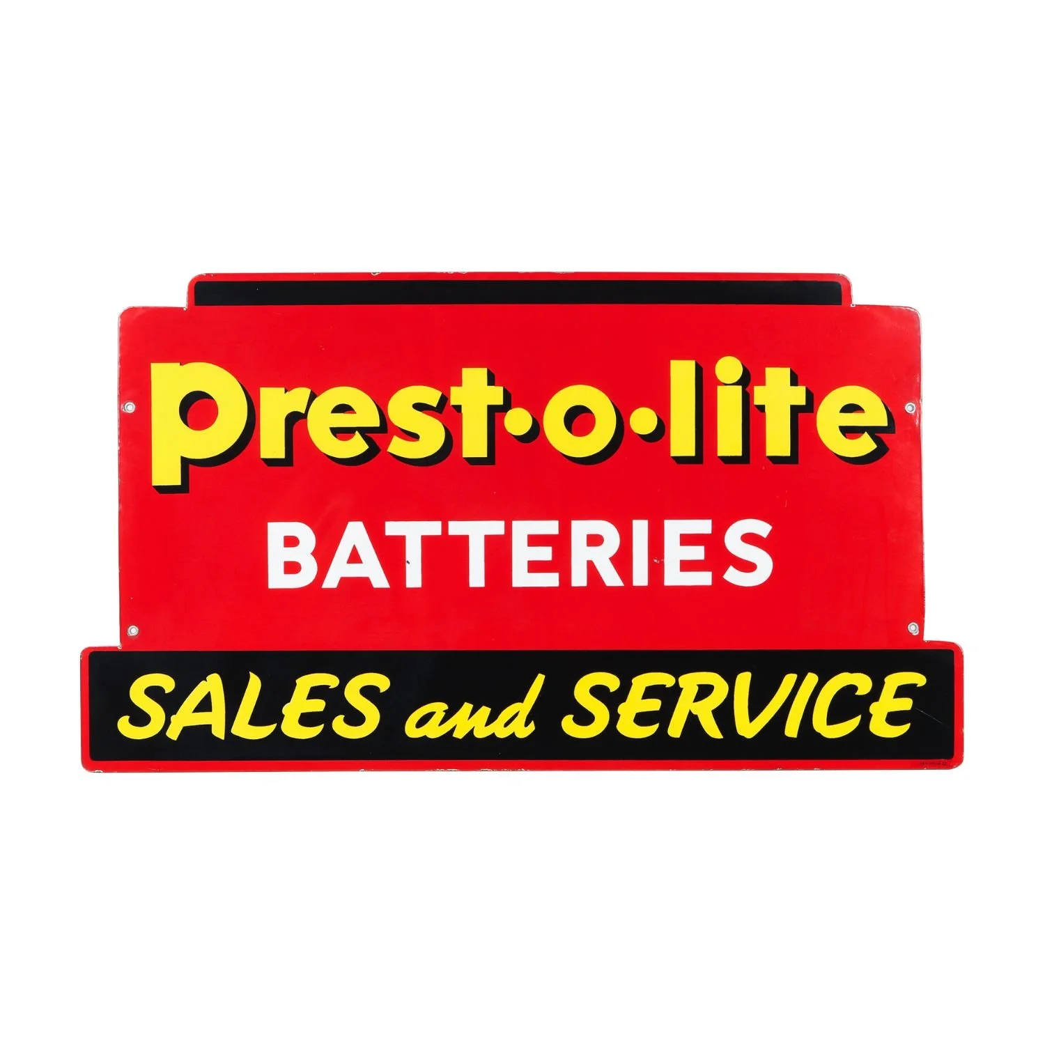 1957 Canadian die-cut porcelain Prest-O-Lite sales and service sign, graded 9C (CA$5,748).
