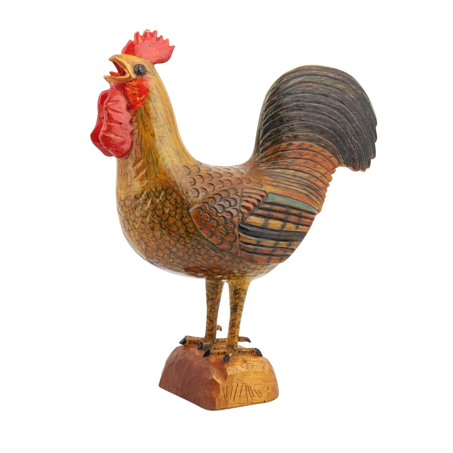 Yvon Coté, Rooster: Expressive circa 1980 Québec carving marked “YC.” Estimate: $2,000–$3,000 CAD.