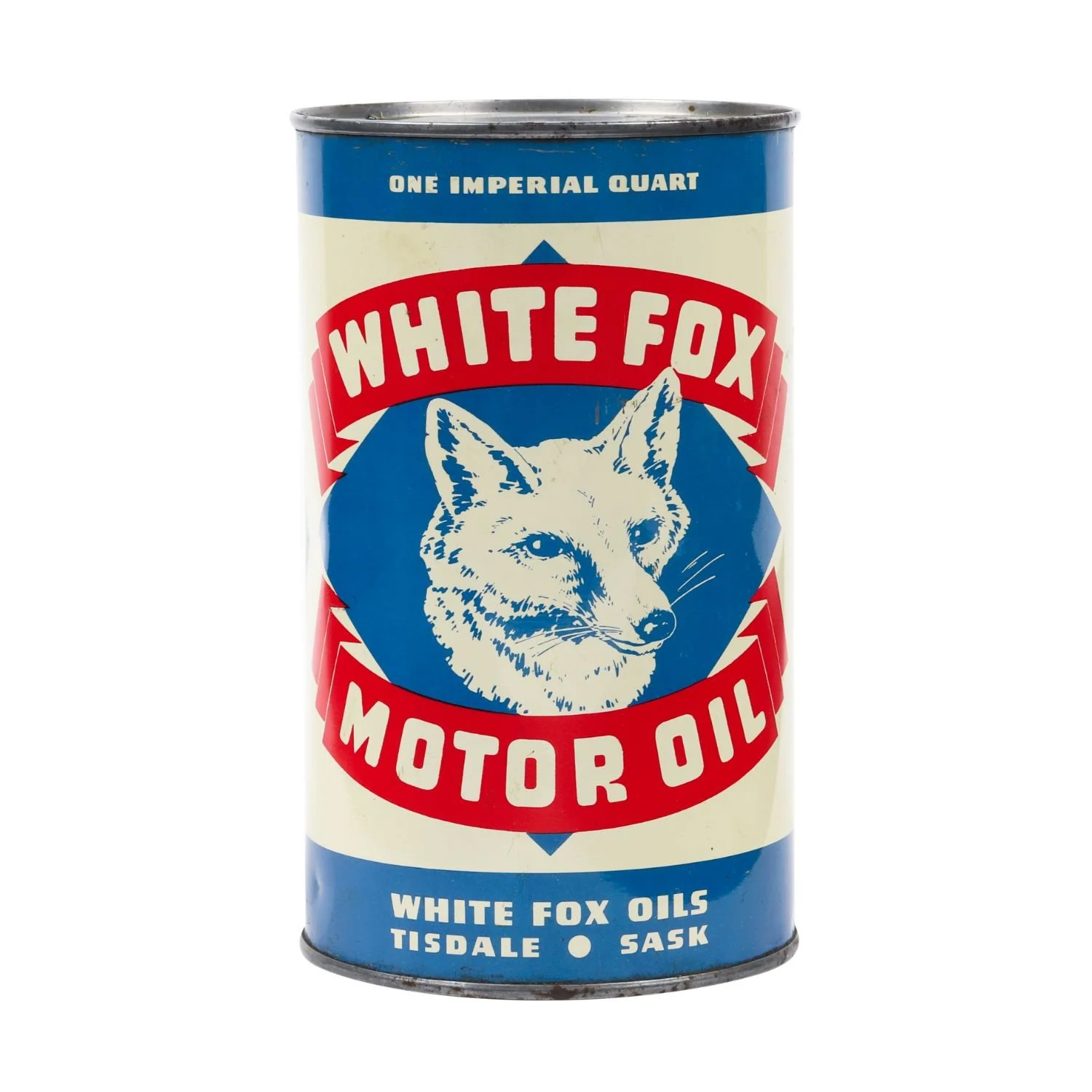 Canadian White Fox Motor Oil imperial quart can, 1940–1949. Estimate: CA$4,000-6,000.