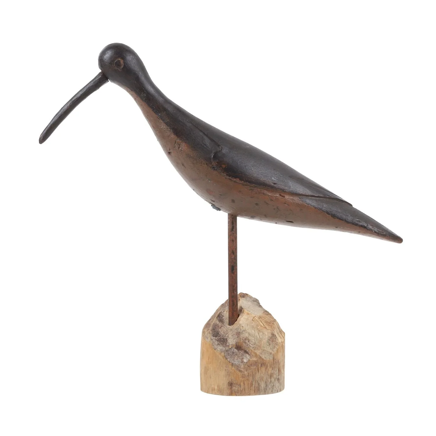 Lot 22 — Curlew, William H. Southard: Rare Long Island curlew with pronounced wing carving and original paint. Estimate: $20,000-30,000 CAD.