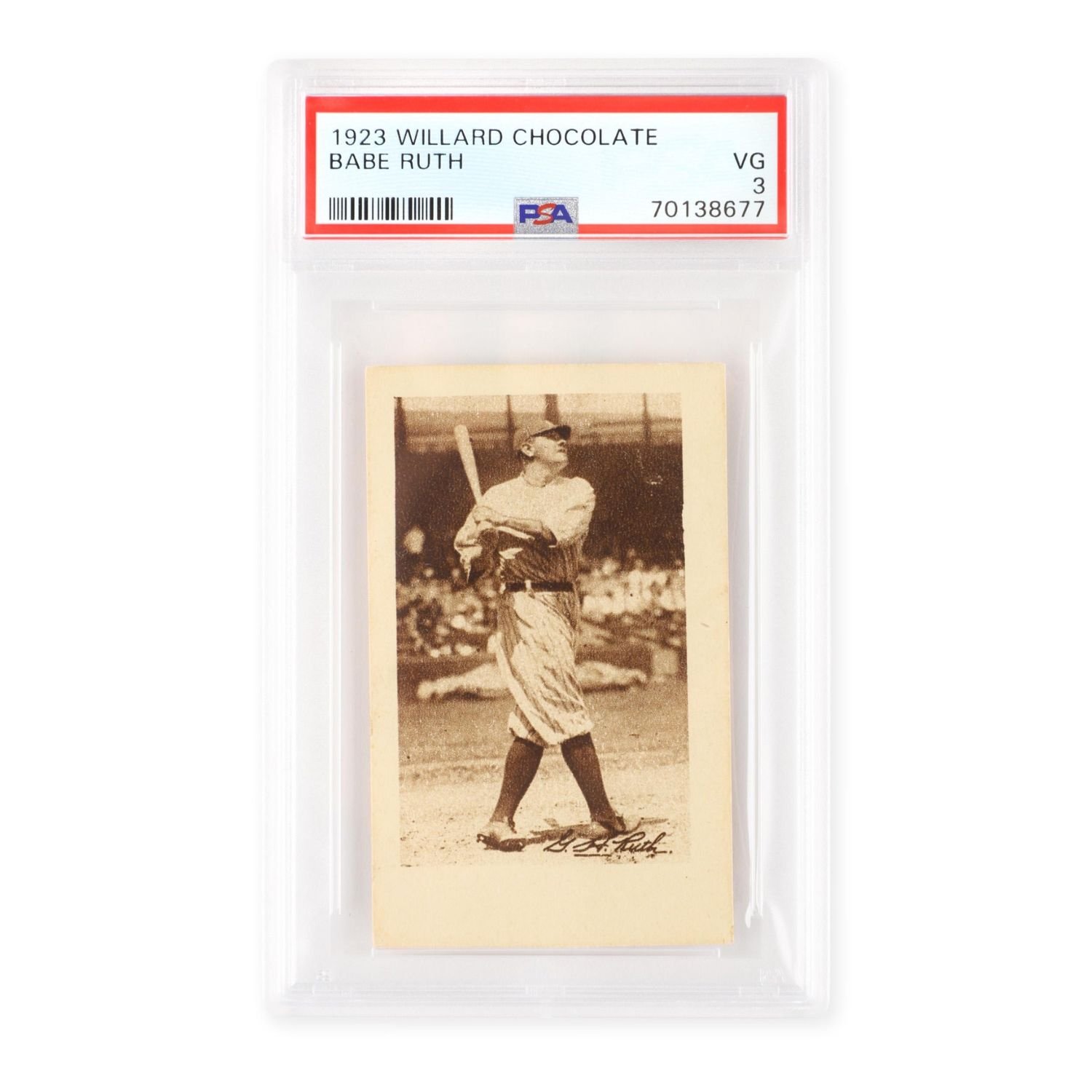 A 1923 WILLARDS CHOCOLATES BABE RUTH BASEBALL CARD AND A CUTAWAY MODEL OF A  1962 VICKERS JET PLANE LEAD MILLER & MILLER'S JAN. 21th SALE — Miller and  Miller Auctions
