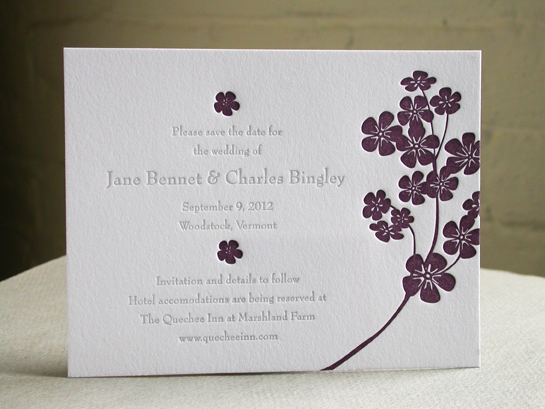 PURPLE FLOWERS save-the-date
