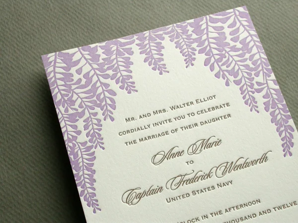 WISTERIA invitation close up