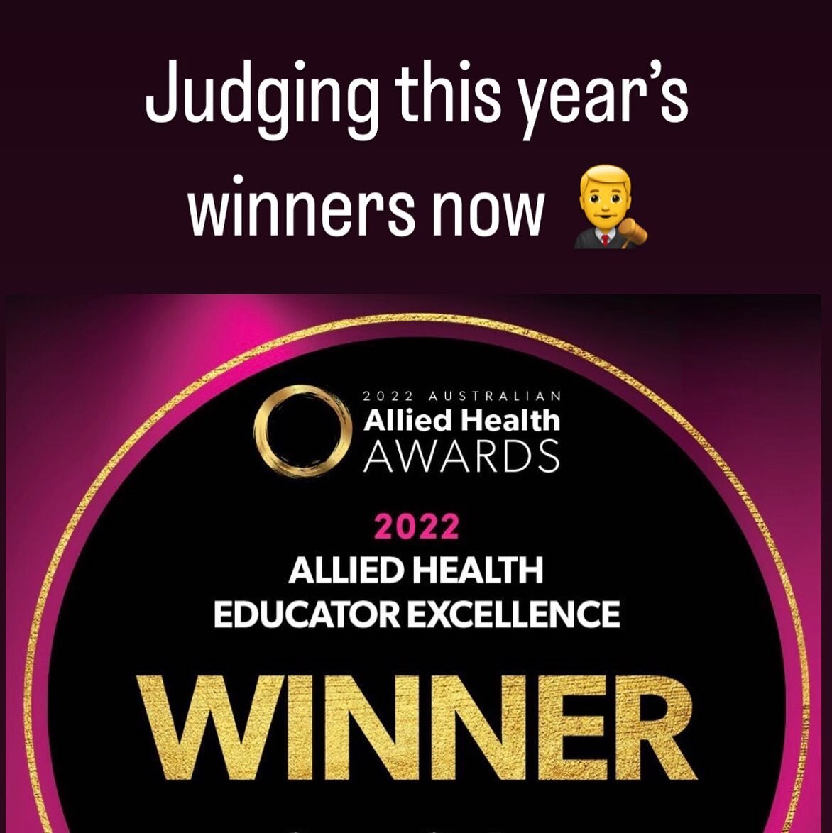 We were awarded Allied Health Educator Excellence in 2022 🎉 We are now judging submissions for the 2023 Australian @alliedhealthawards 🏆 The rules prevent @exercisethought from winning in consecutive years and so we wish the 2023 nominees good luck