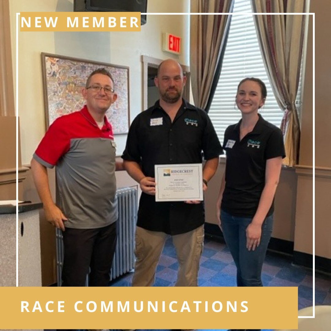 New Member: @Race Communications 
Dedicated to providing reliable, high-speed internet and advanced communications at an affordable price, Race's fiber network will 'gigafy' homes, businesses, education, and public safety. 

#newmember #ridgecrestcha