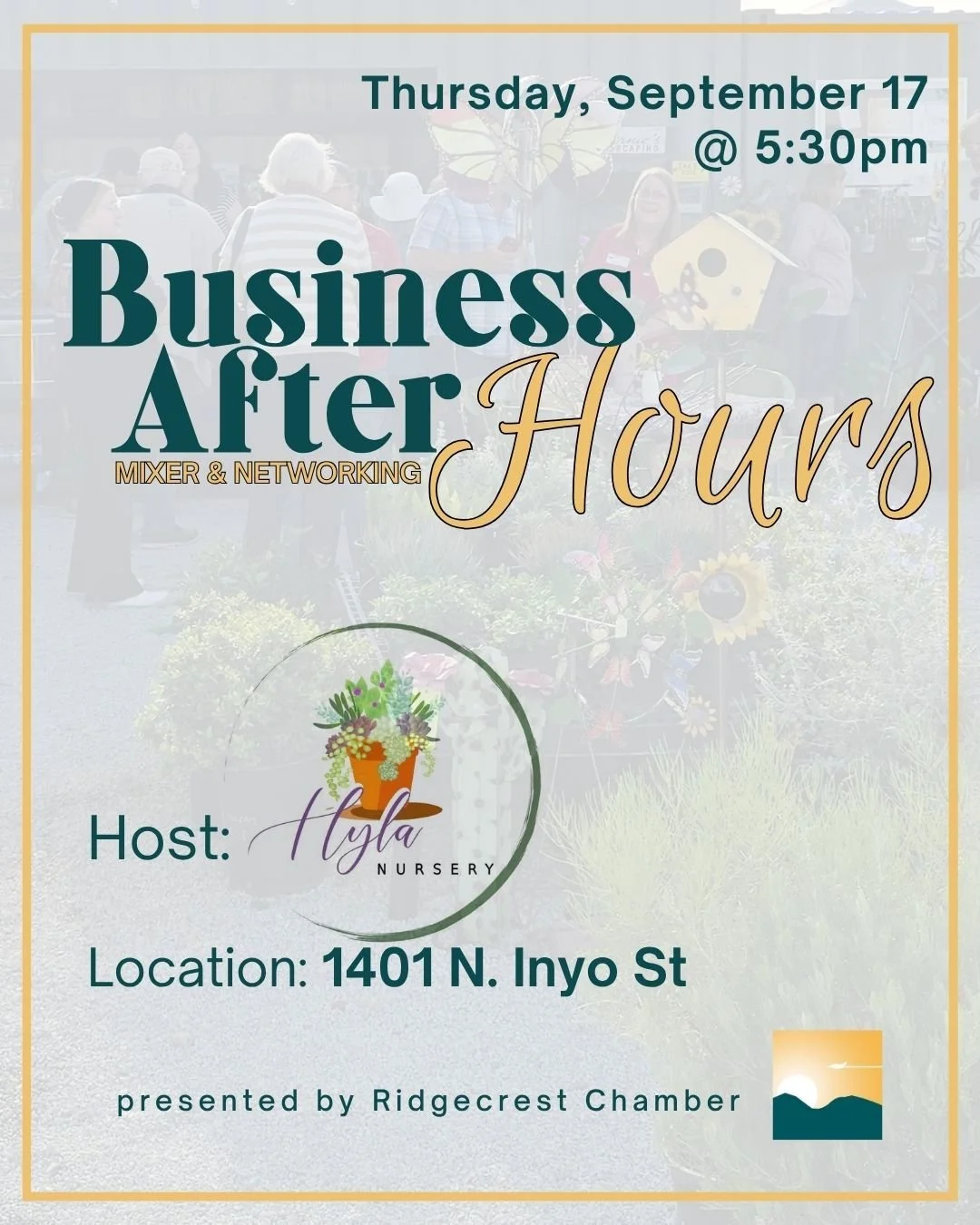 Don&rsquo;t forget to join us for Business After Hours on Thursday, September 17!

This month&rsquo;s event is hosted by Hyla Nursery and is a great opportunity to connect with fellow business and community leaders in a relaxed, social setting. Wheth