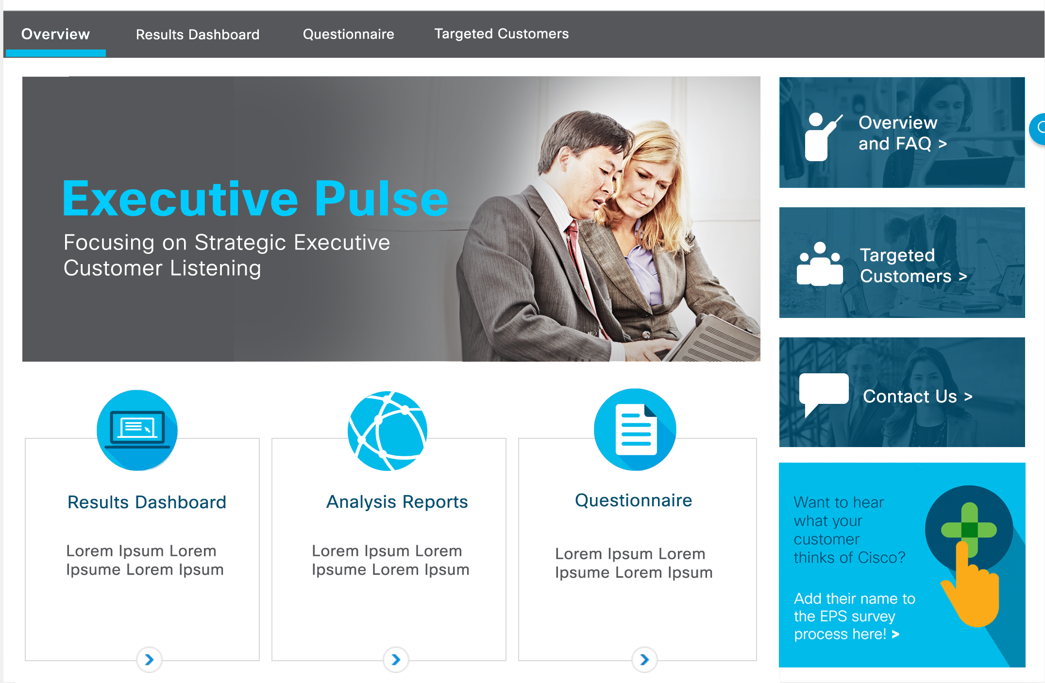 Executive Customer Listening Page
