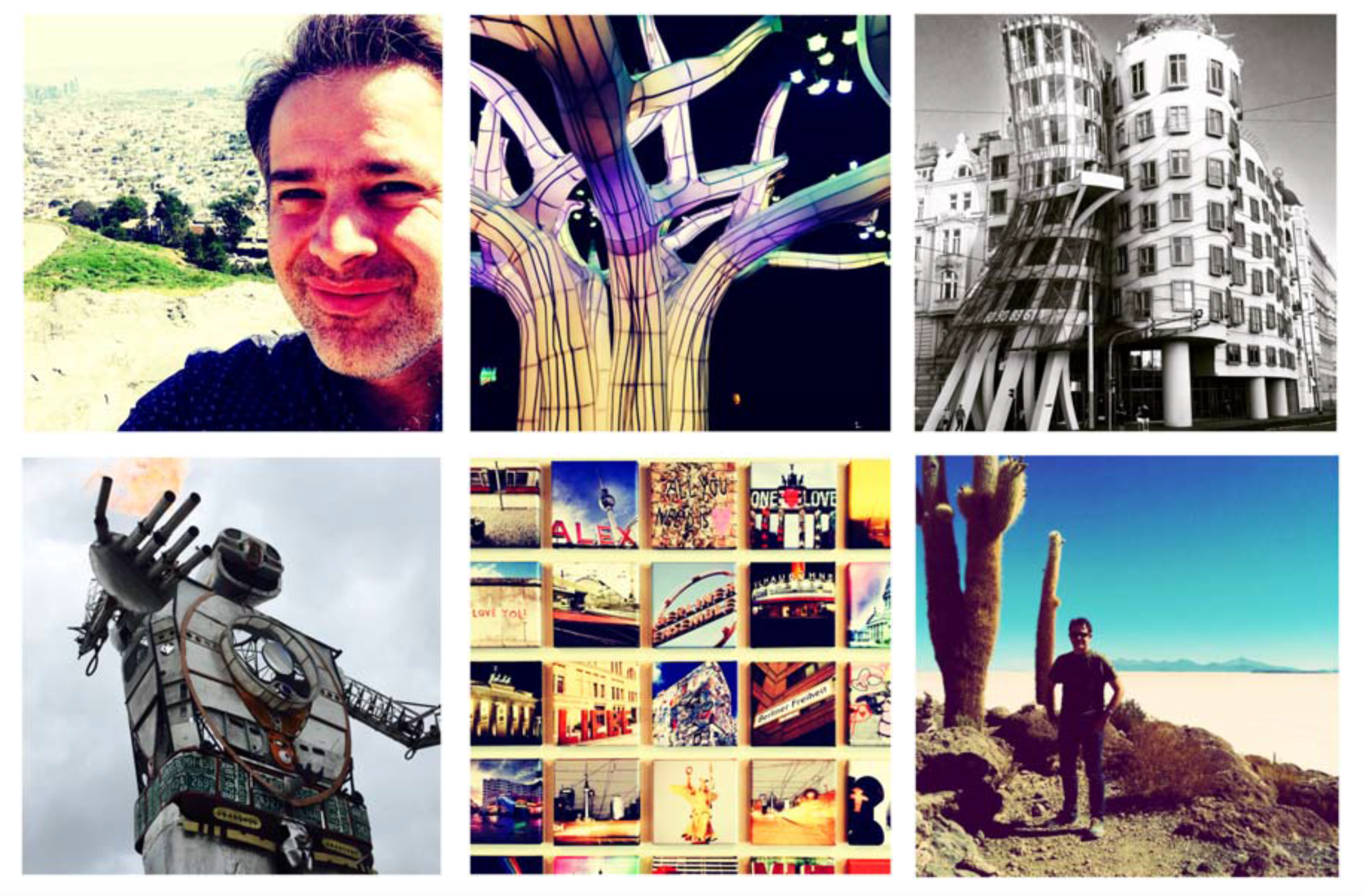 Me throughout my travels. All Photography (except lower right) by Frank Schalk .