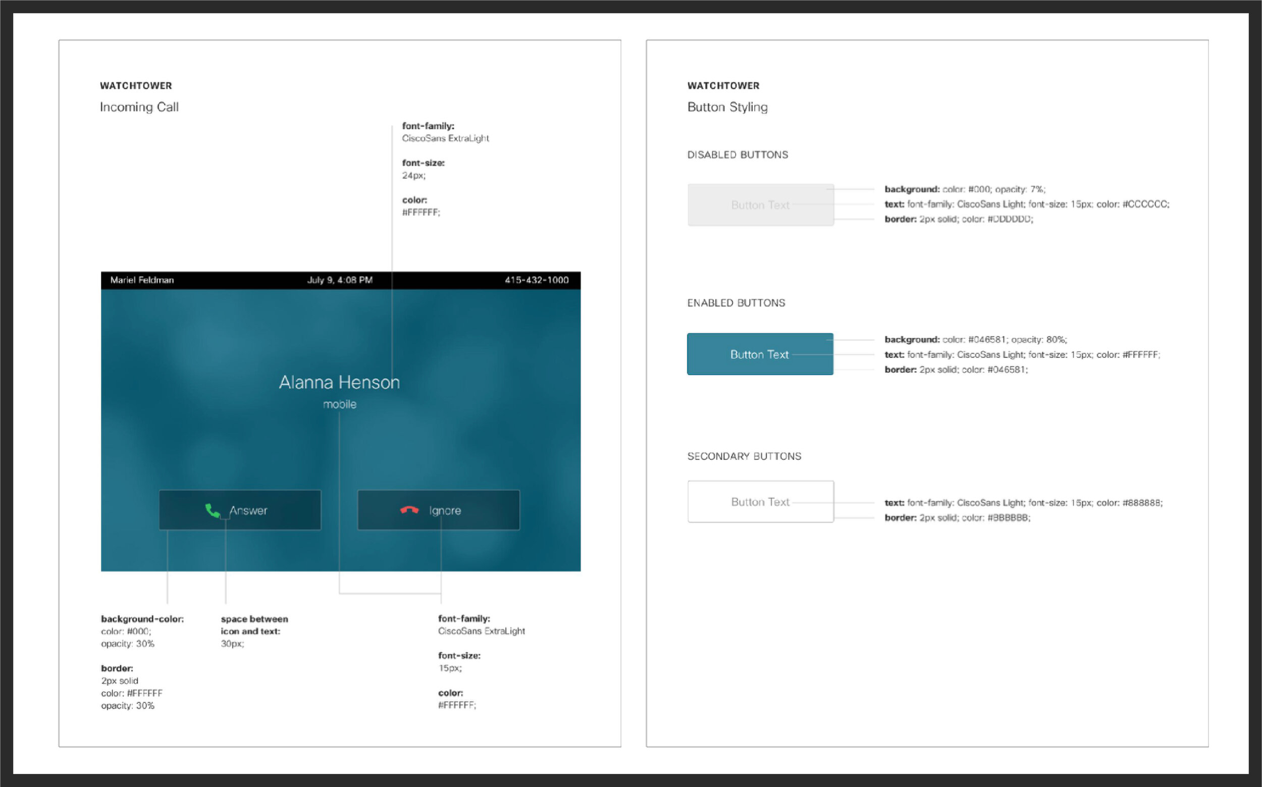 The spec sheets created for the screens as well as details such as button styling and typography guidelines. All of these guidelines were packaged into a google doc for easy access for the entire engineering team, as well as allowing the document to…