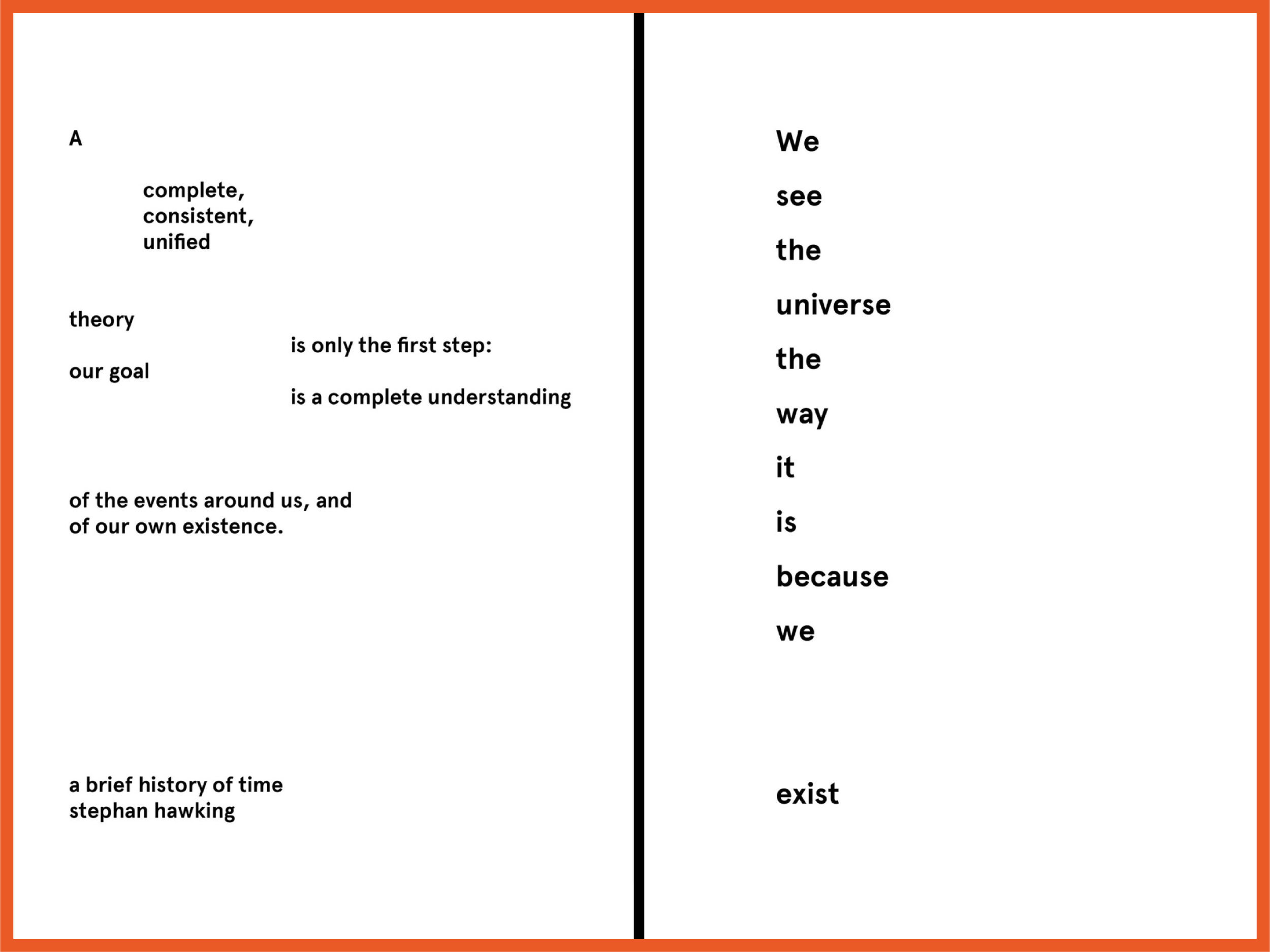 Stephen Hawking, Explorations into changing the context of a written text.
