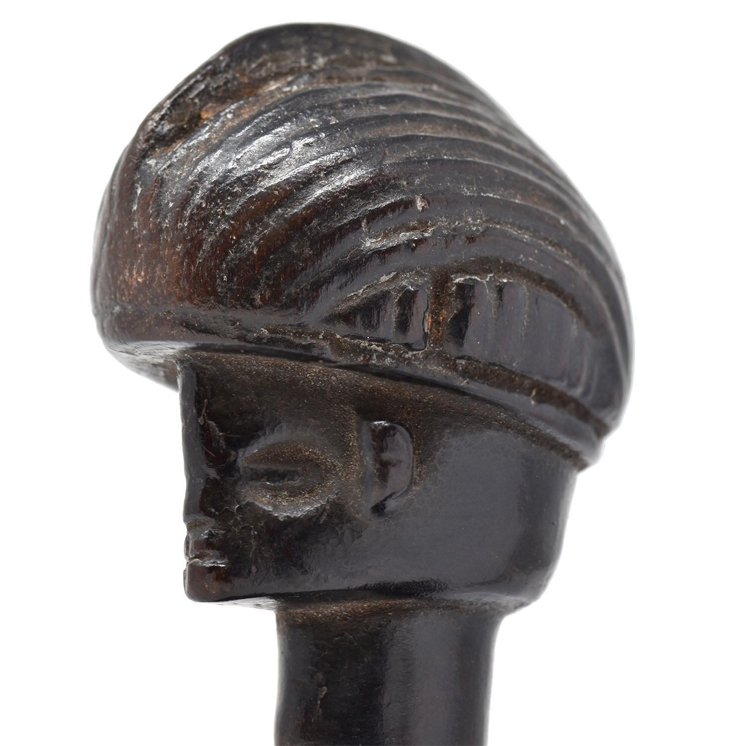 Vintage African Wood Carved Comb African Antique Hair Comb with Bird in Hand, Ashanti Culture  main image 3