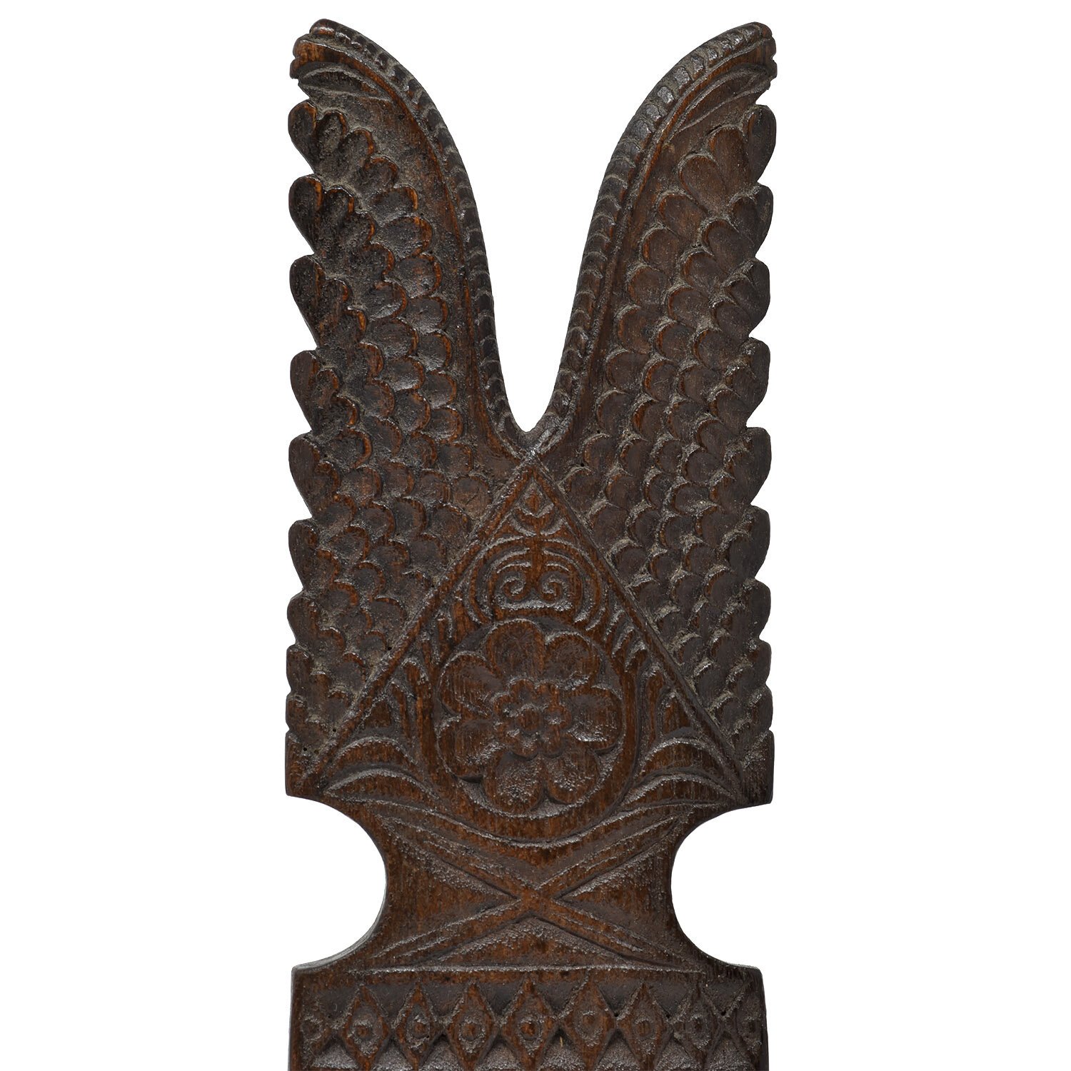 Vintage Wood Comb with Wings and Floral Motif, Bali — Morgan Oakes