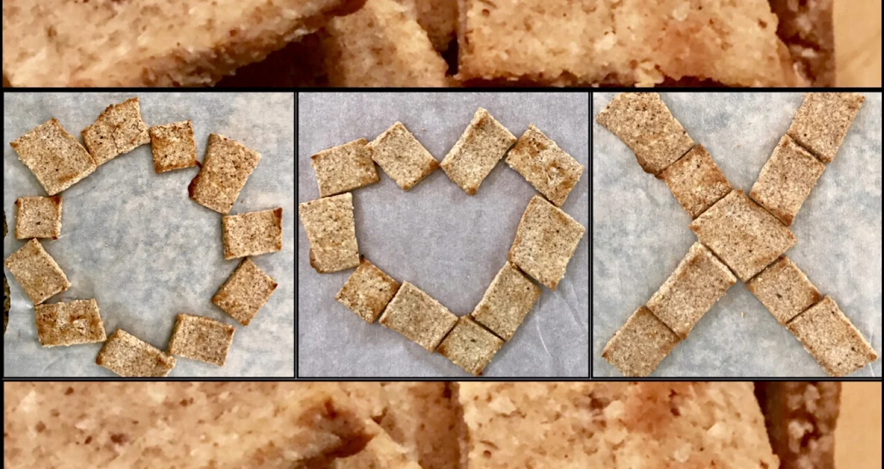 Unsweetened Coconut Applesauce Crackers from Almond Pulp Made into Flour