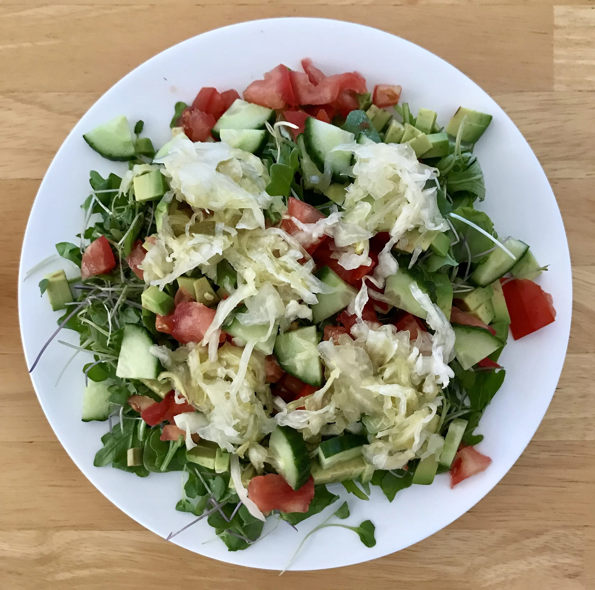 Microgreens Tomato Cucumber with Sauerkraut 
