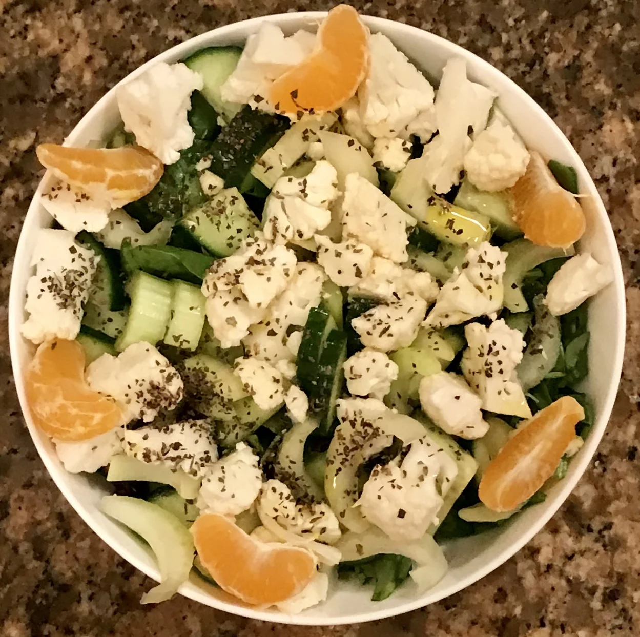 Raw Veggie and Mandarin Orange Salad