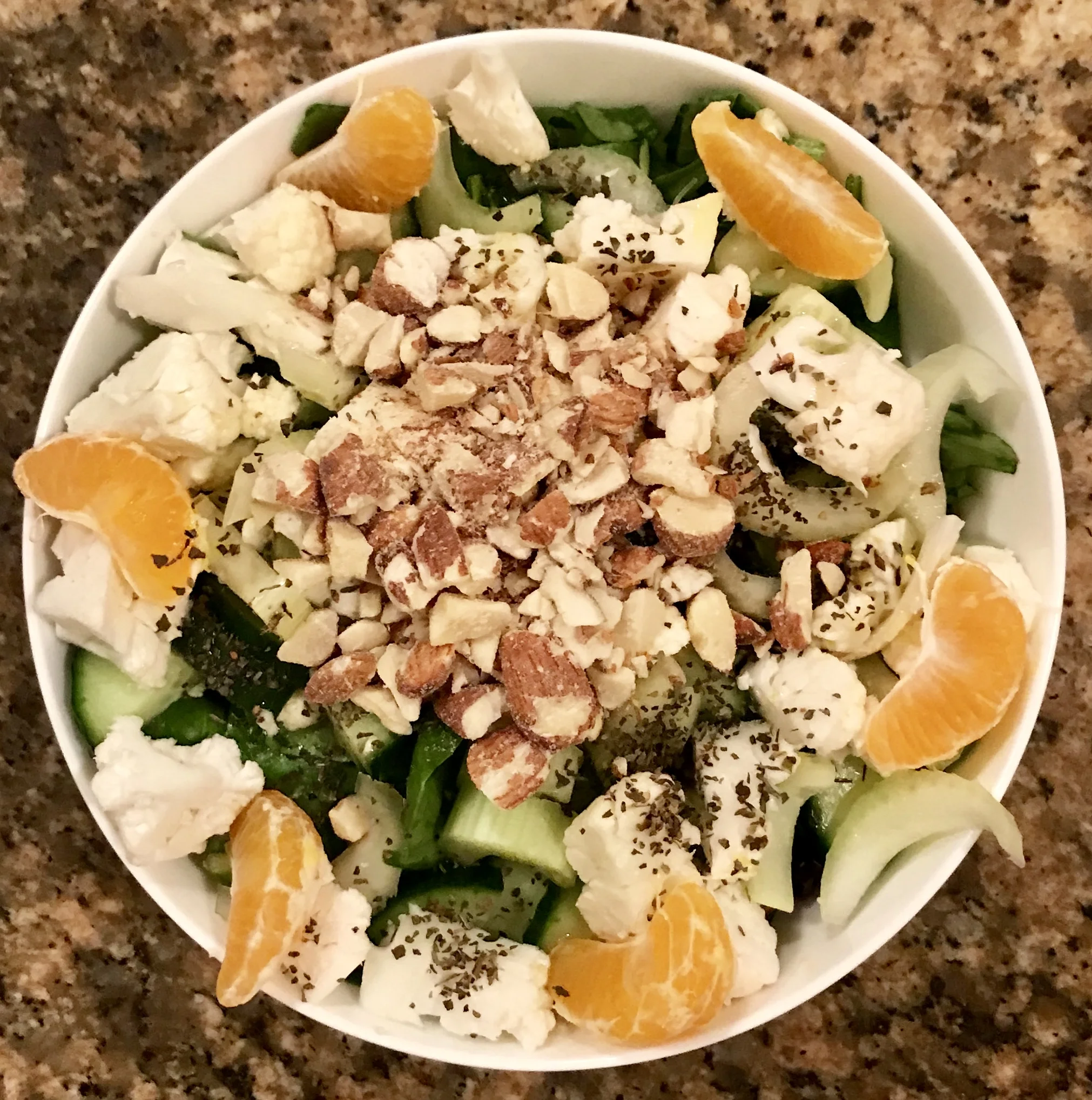 Almond Clementine Cauliflower w/ Greens