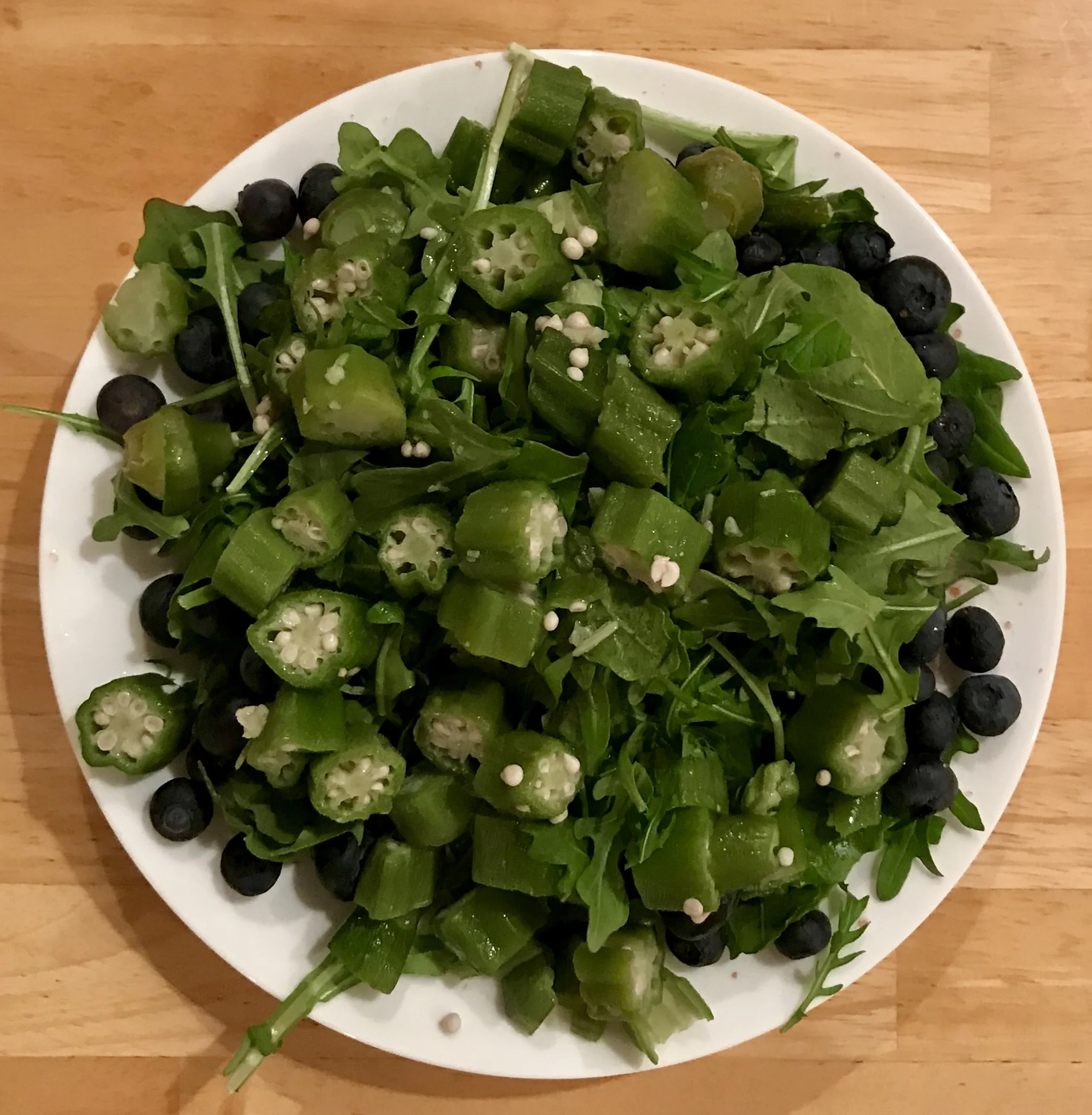 Blueberry Okra &amp; Greens w/Lemon Garlic Sea Salt