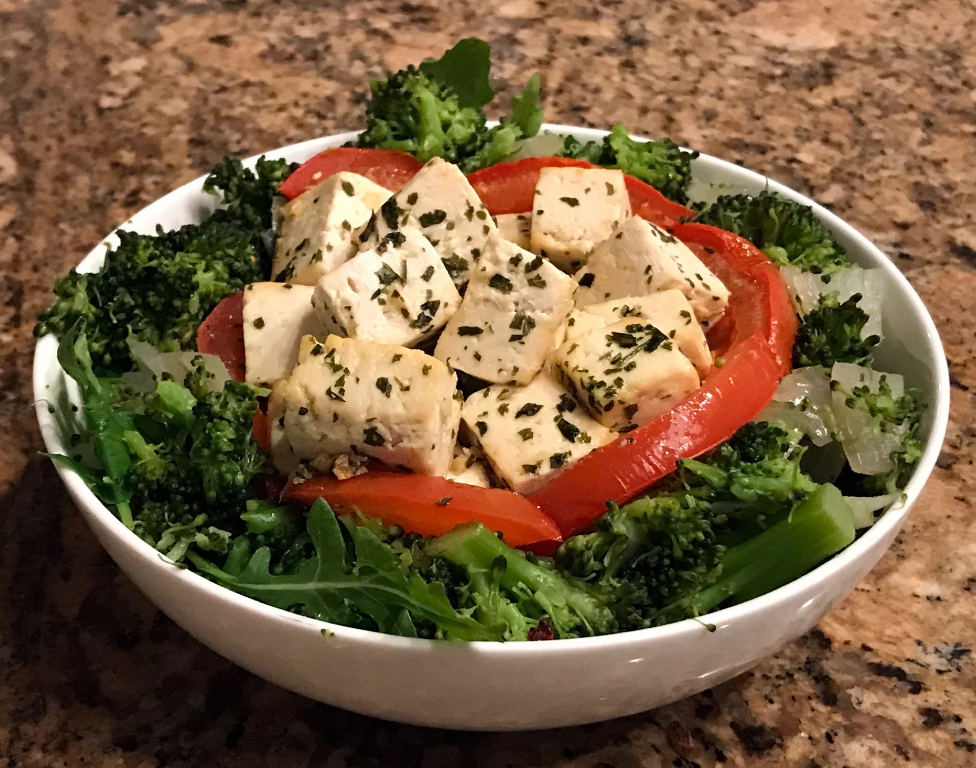 Tofu Tomato Broccoli Salad