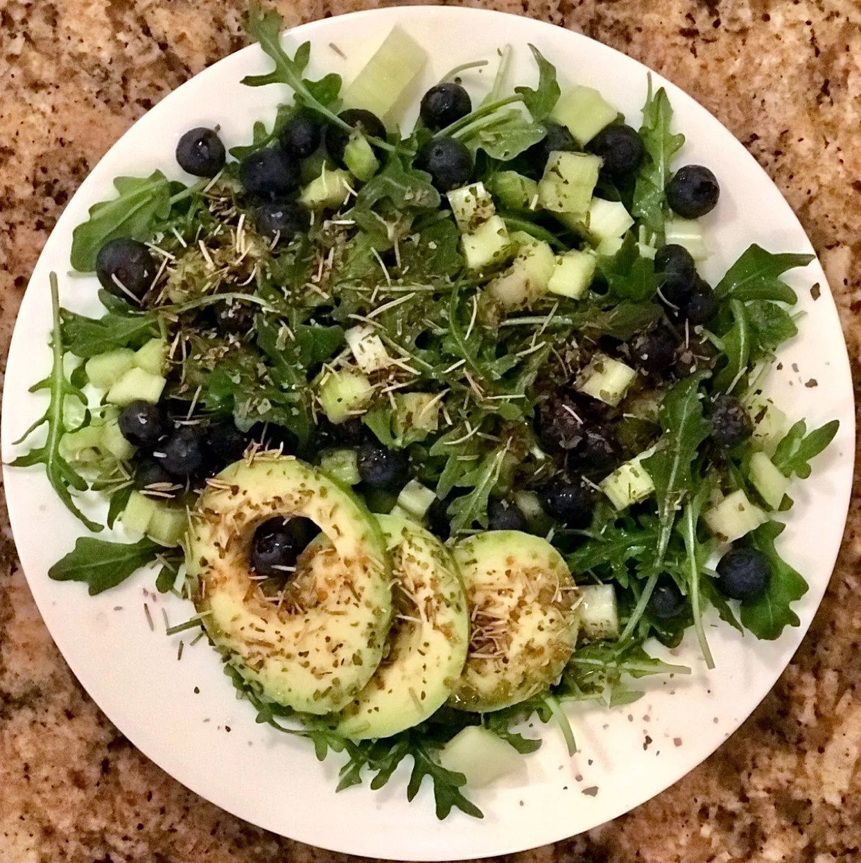 Arugula Avocado Blueberry Salad