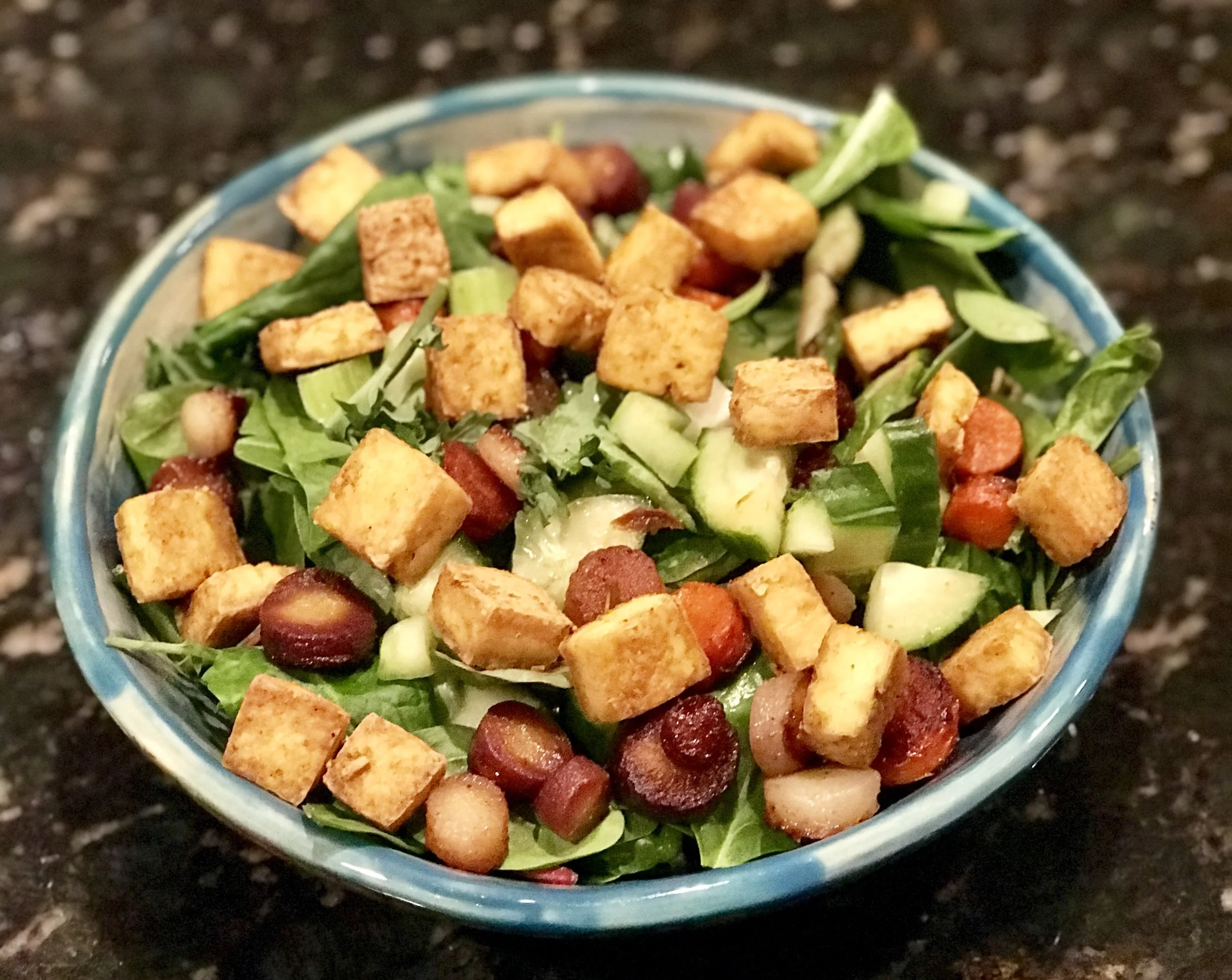 Curried Tofu and Coriander Carrot Salad