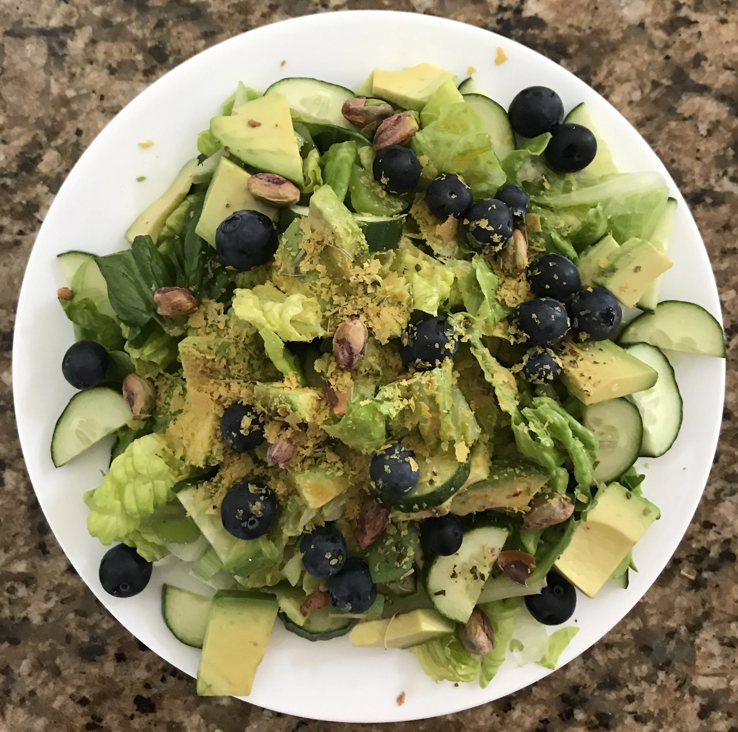 Greens w/ Blueberries &amp; Nutritional Yeast