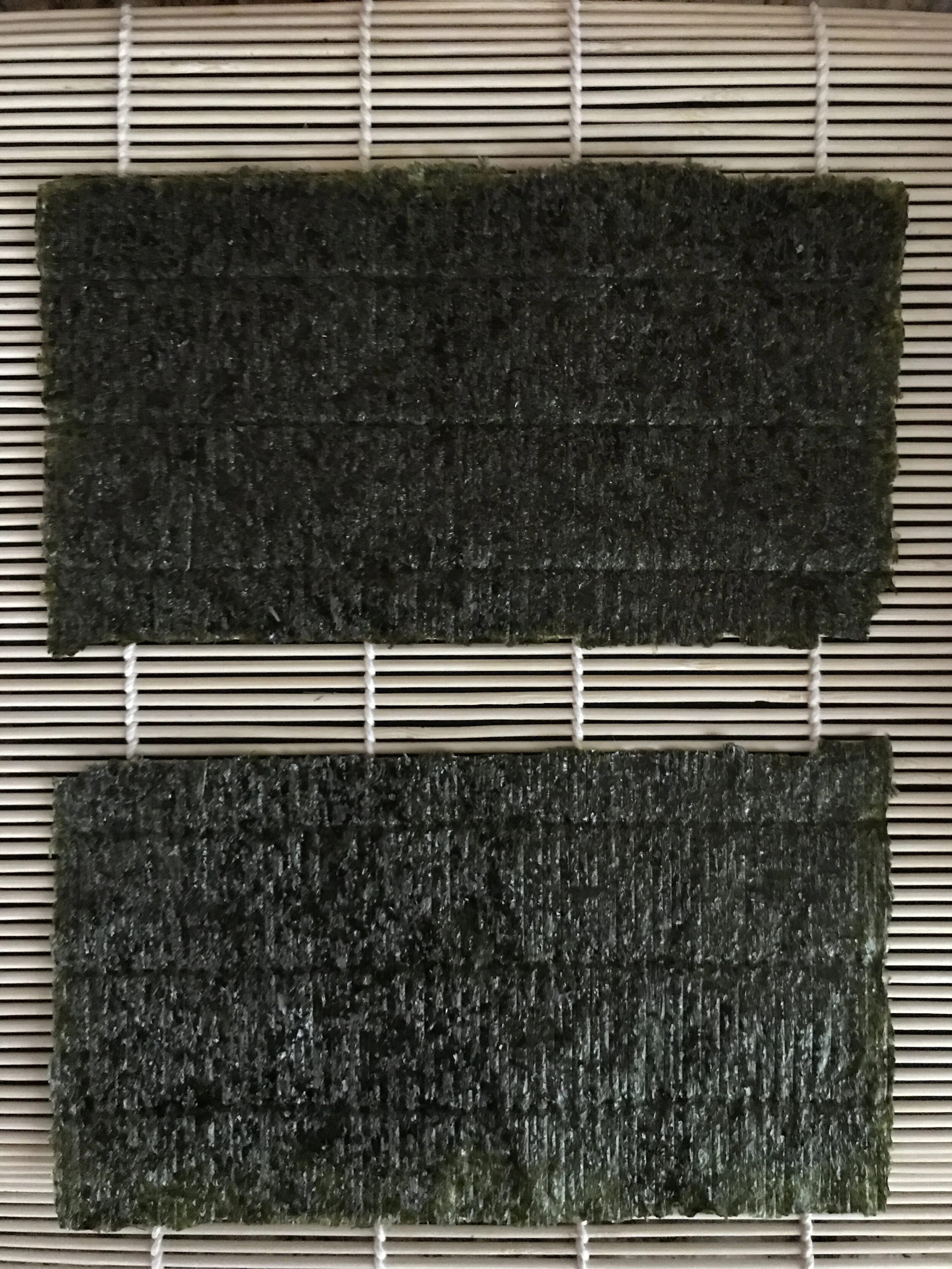 Nori cut in half