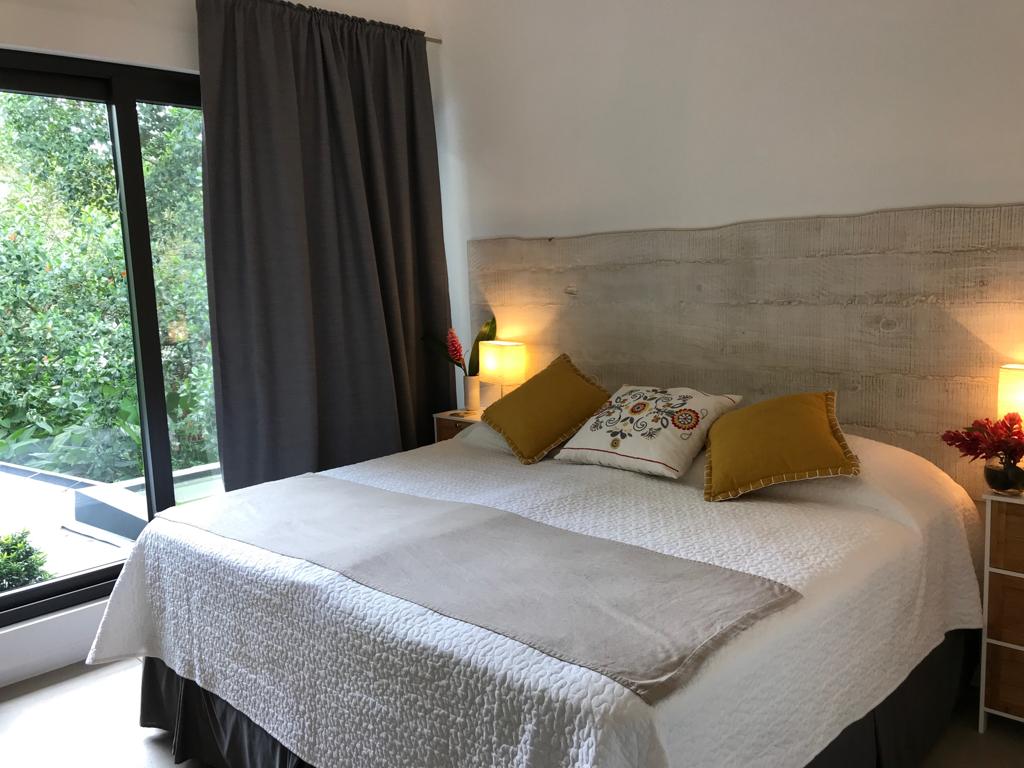 Bedroom with garden views