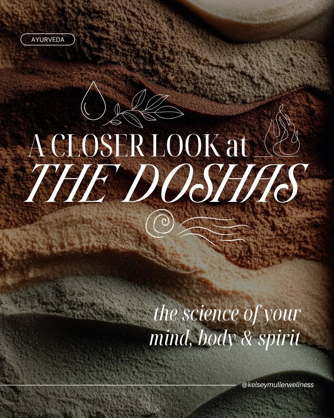 THE AYURVEDIC DOSHAS 🌿 deepening your connection to your mind, body &amp; spirit

Ayurveda is one of the most interesting topics i&rsquo;ve studied in a very long time. the deep level of connection to &amp; understanding of your body it can provide 