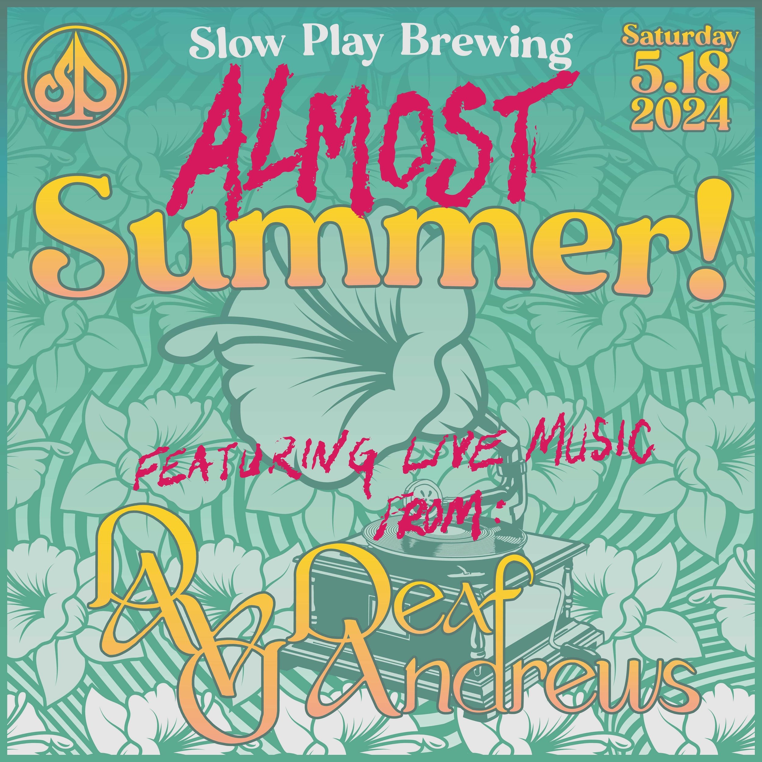 ☀️ ALMOST SUMMER &bull; 05.18.24 ☀️

Summer is on its way, so we&rsquo;re celebrating the longer days ahead with live tunes, great food, &amp; cold bevs! NEXT SATURDAY, May 18th. 👇👇

🎶 TUNES: 🎶
@deafandrews 6-9pm

🍔 FOOD: 🌭
@twistedeatstruck 12
