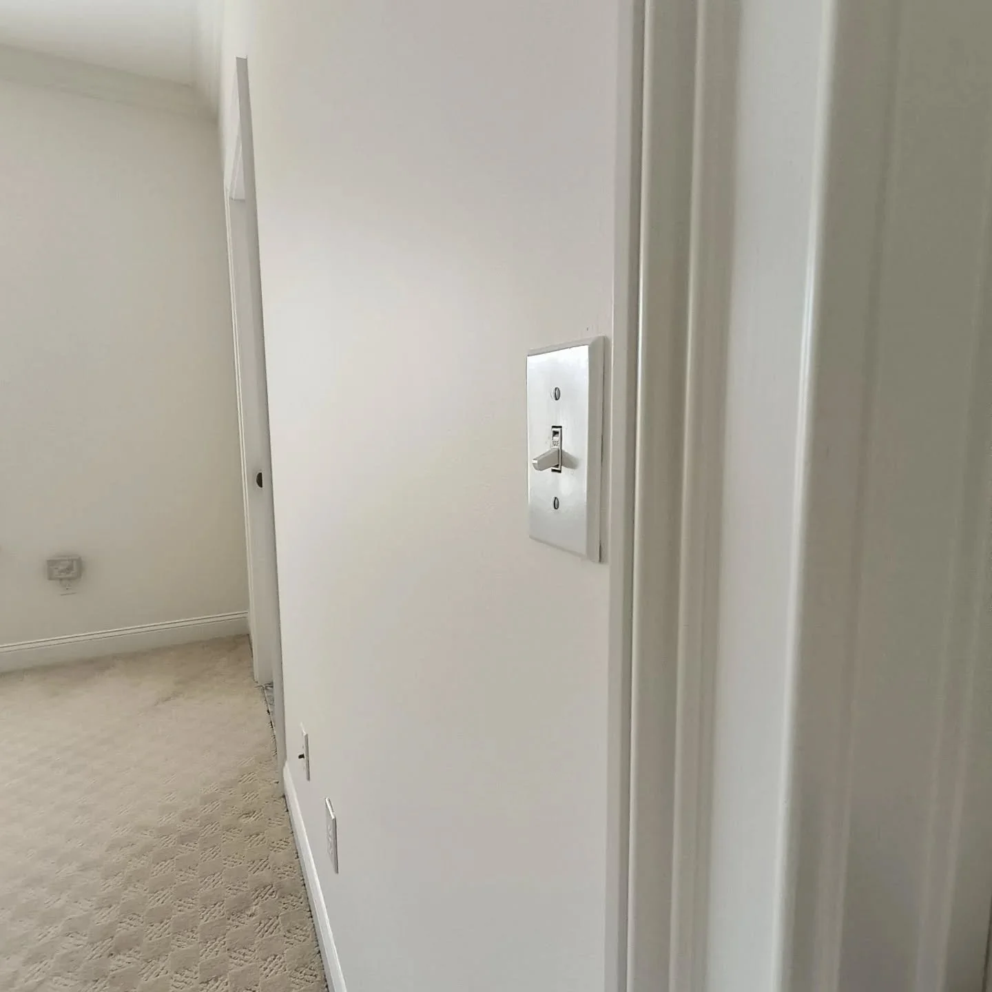 Out with the old color &amp; in with the new. Check out this recent repaint using the color Swiss Coffee OC-45 on walls &amp; a custom match to refresh the trim. Used Regal Select in a matte finish on the walls &amp; Advance in a satin finish on the 